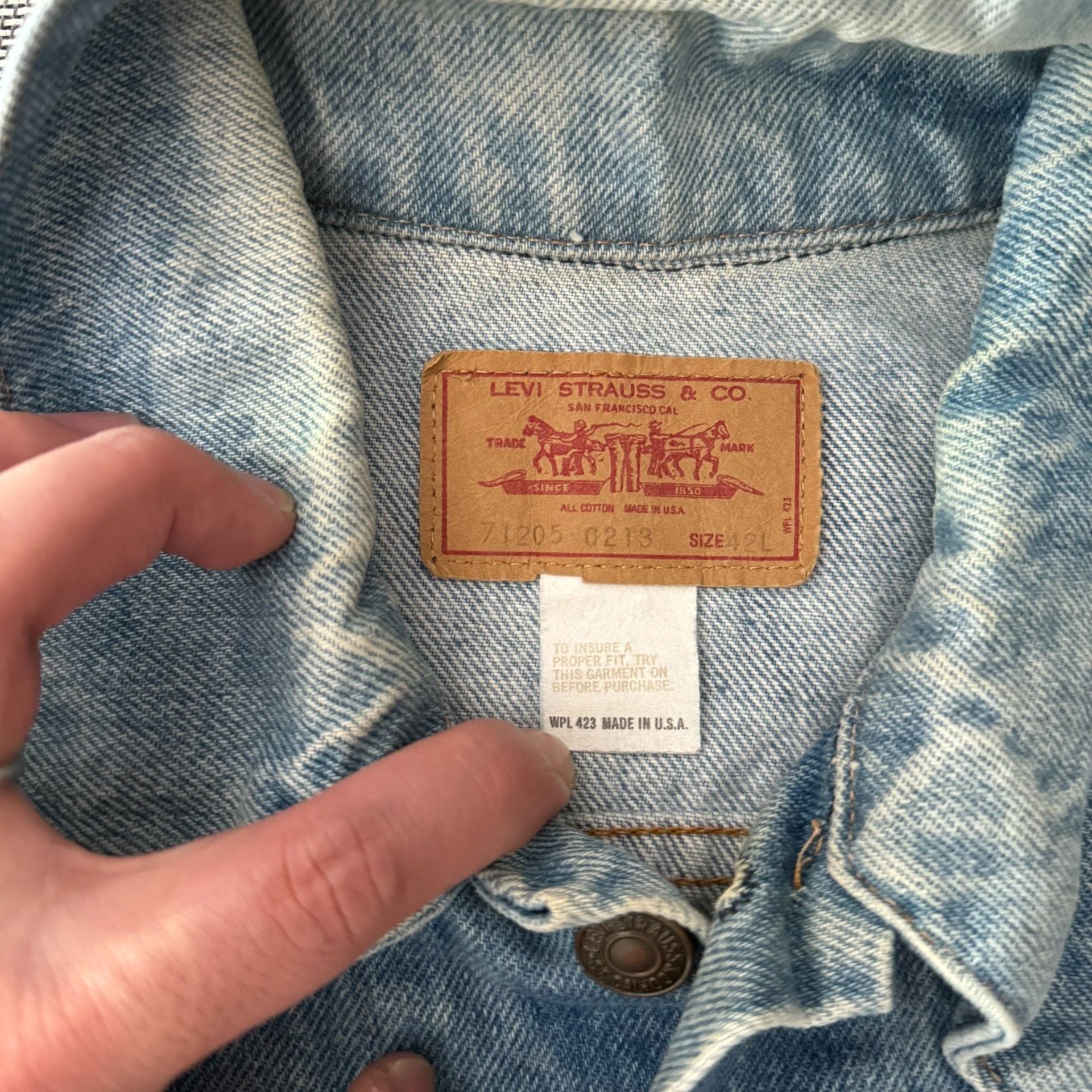 Levi's Vintage Clothing Levi's LVC 71205 0213 USA Washed Denim Jacket Size US XS / EU 42 / 0 - 9 Thumbnail