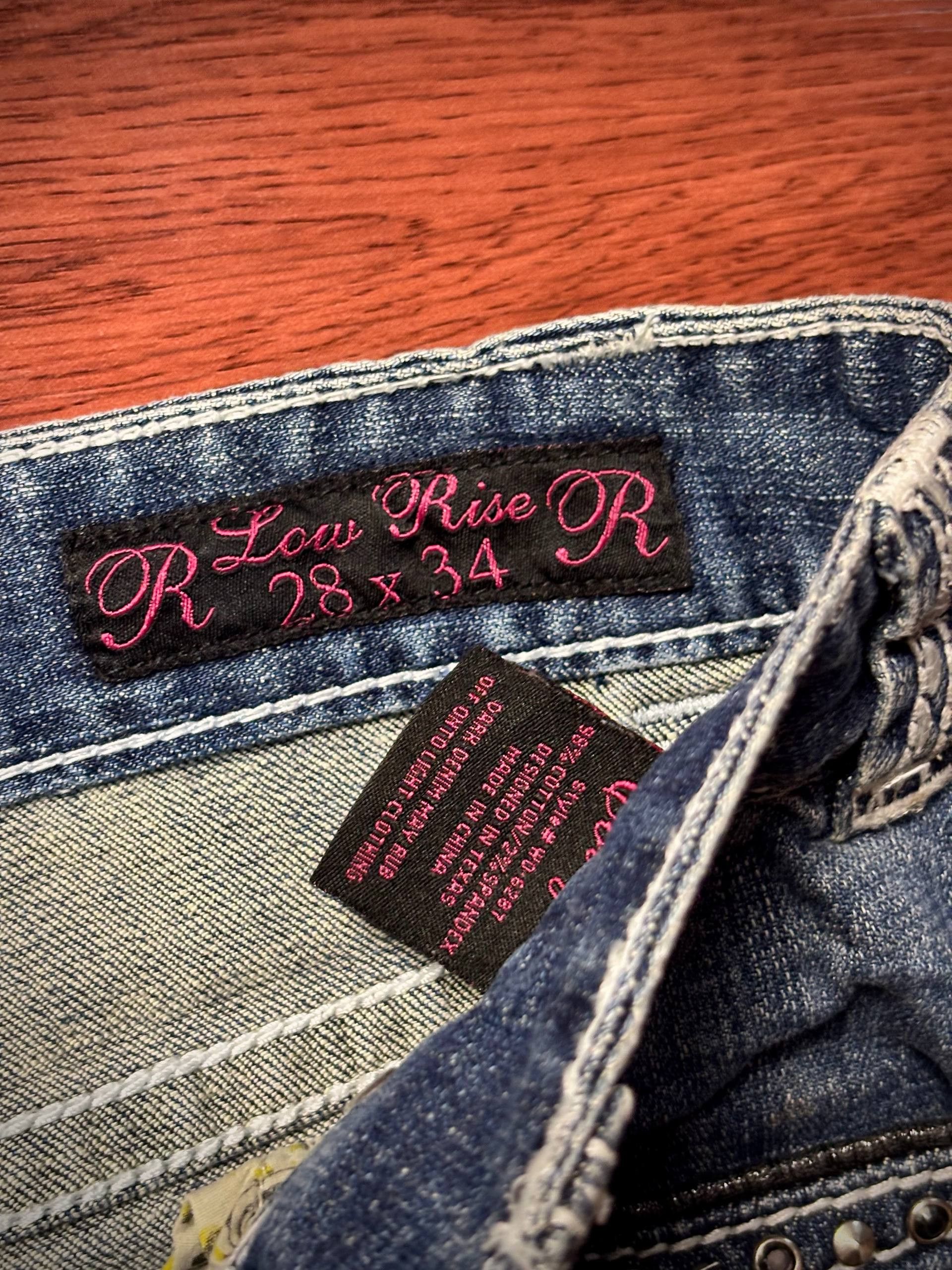 Miss Me Vintage Y2K Distressed Flap Pocket Bootcut Jeans Wash Denim Size 32" / US 10 / IT 46 - 6 Thumbnail