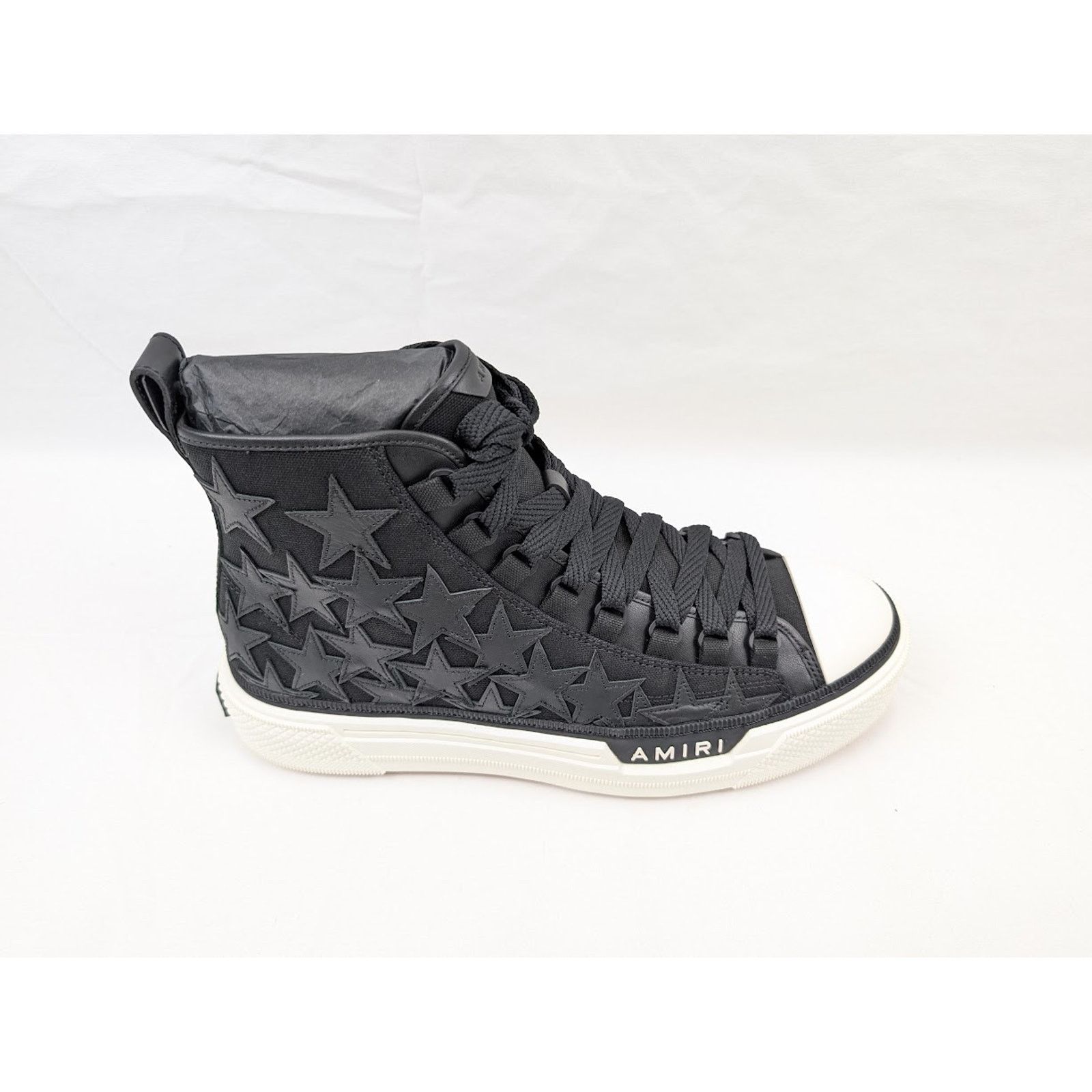 Amiri o1rshd1 Q:6 / Stars Court Hi-Top Sneakers in Black/White Size US 13 / EU 46 - 2 Thumbnail