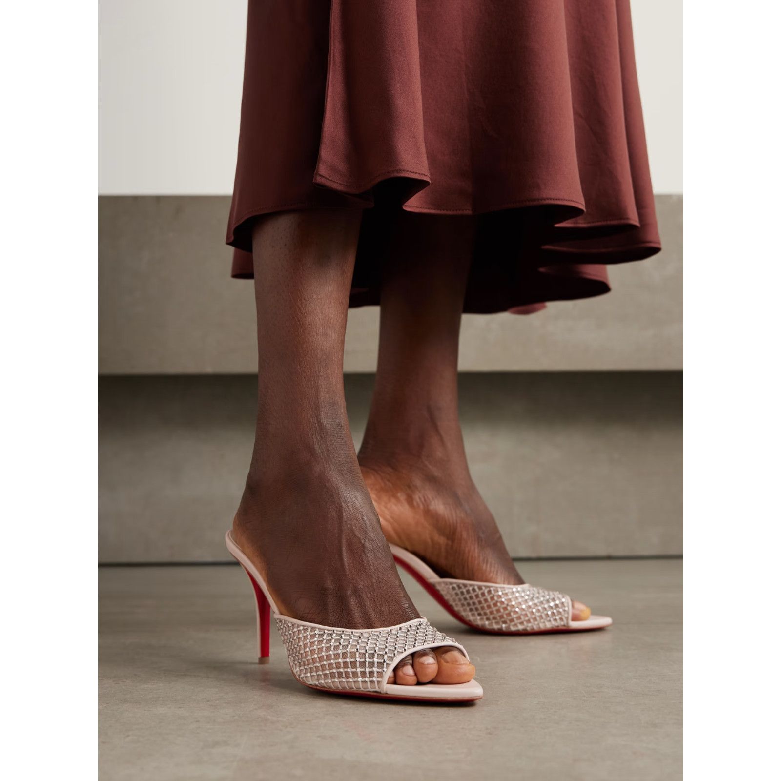 Christian Louboutin Christian Louboutin Apostropha Mule Mesh Strass 80 Size US 8 / IT 38 - 3 Thumbnail