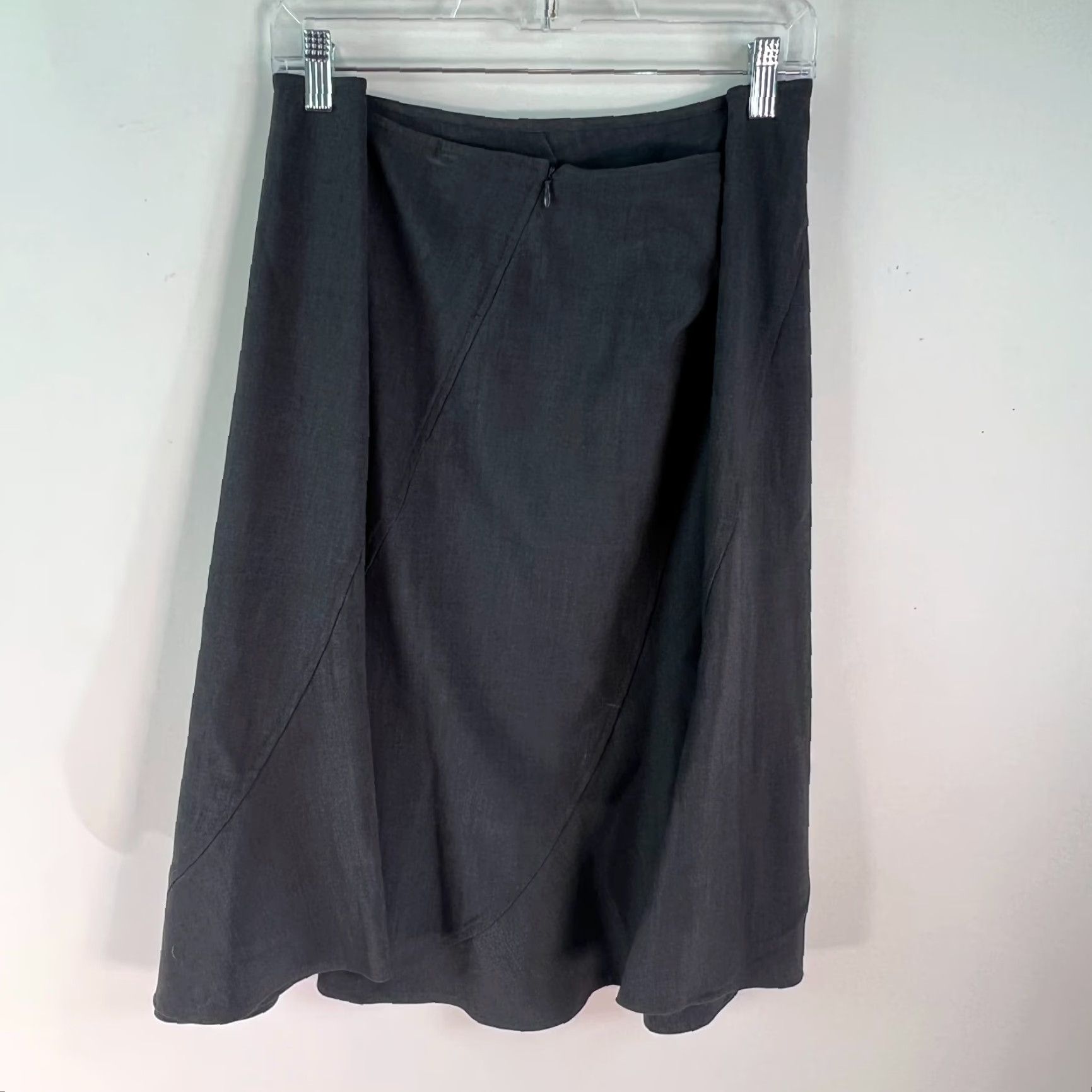 Avenue Envision Avenue Womens Flat Front Back Zip Casual Black Flare Skirt Size 18 Size 40" / US 18 - 2 Thumbnail