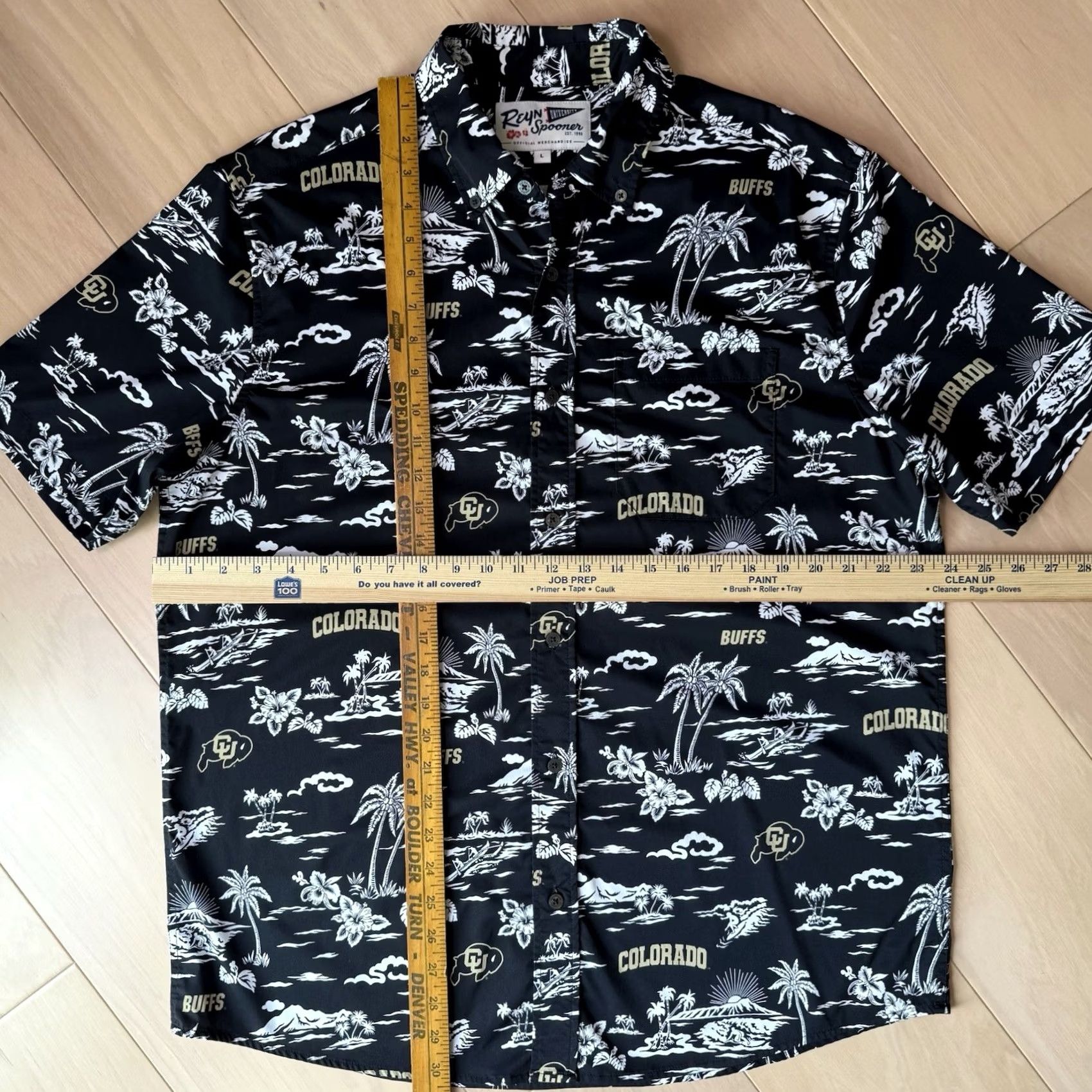 Reyn Spooner Reyn Spooner Colorado Buffaloes Shirt Large Black Short Sleeve Summer Party Golf Size US L / EU 52-54 / 3 - 2 Thumbnail