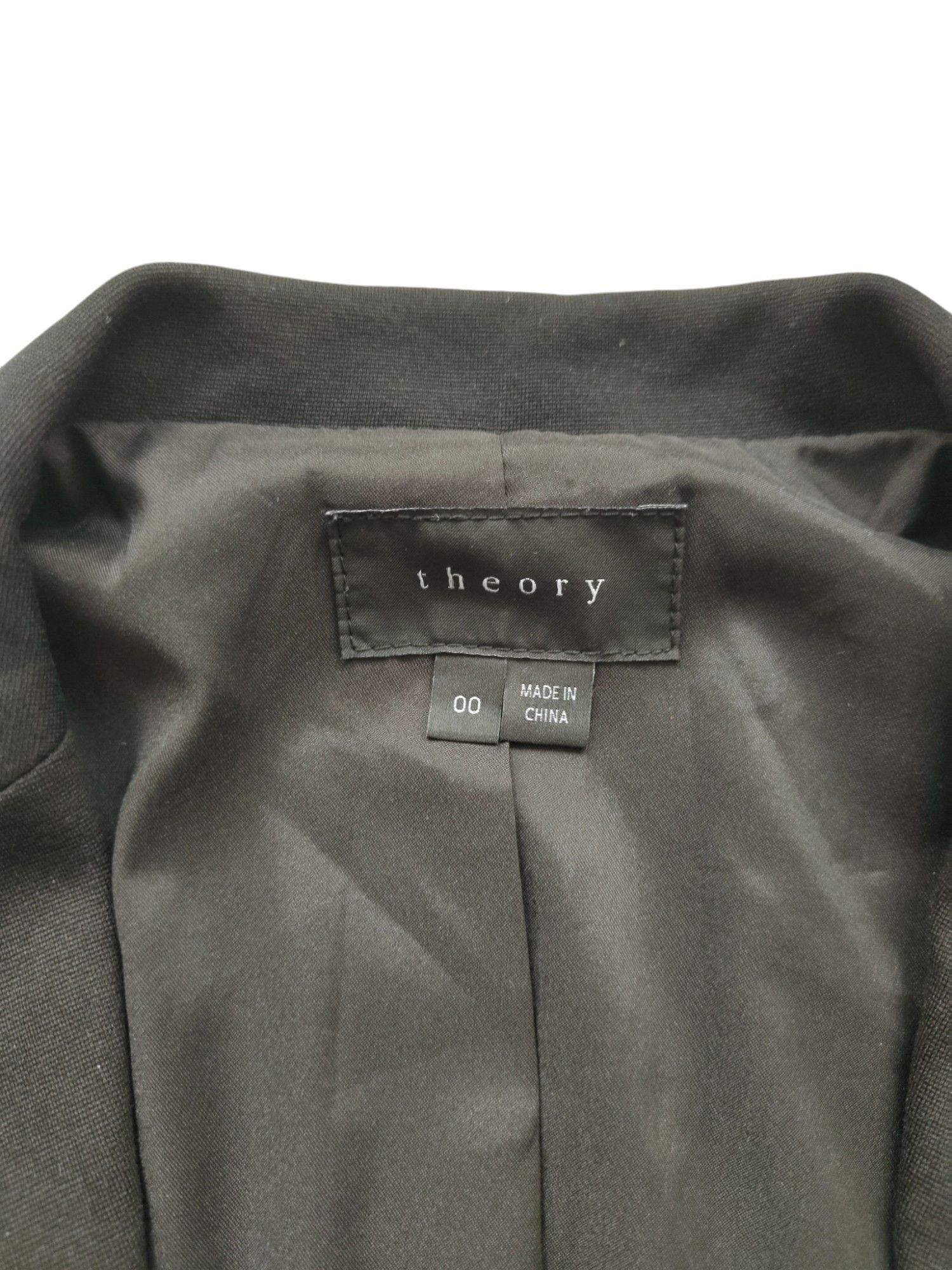 Theory Black Jacket With Goat Leather Sleeves Size XXS / US 00 / IT 34 - 6 Thumbnail