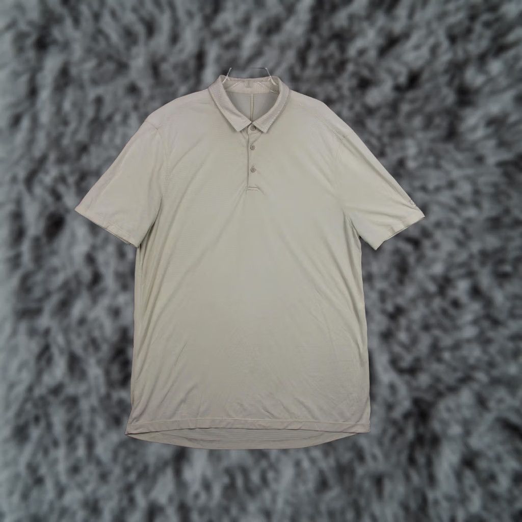 Lululemon Lululemon Polo Shirt Mens XL Beige Golf Crest Logo Performance Stretch Shirt Size US XL / EU 56 / 4 - 1 Thumbnail