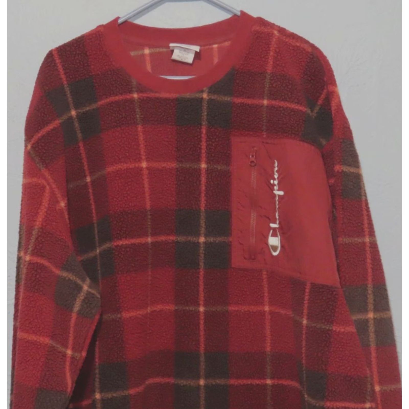 Champion Champion Sherpa Fleece Pullover Men’s 2XL Red Pullover Zipper Logo Long Sleeve Collared Sweatshirt Casual Winter Fall Spring 2XL Mens Size US XXL / EU 58 / 5 - 3 Thumbnail