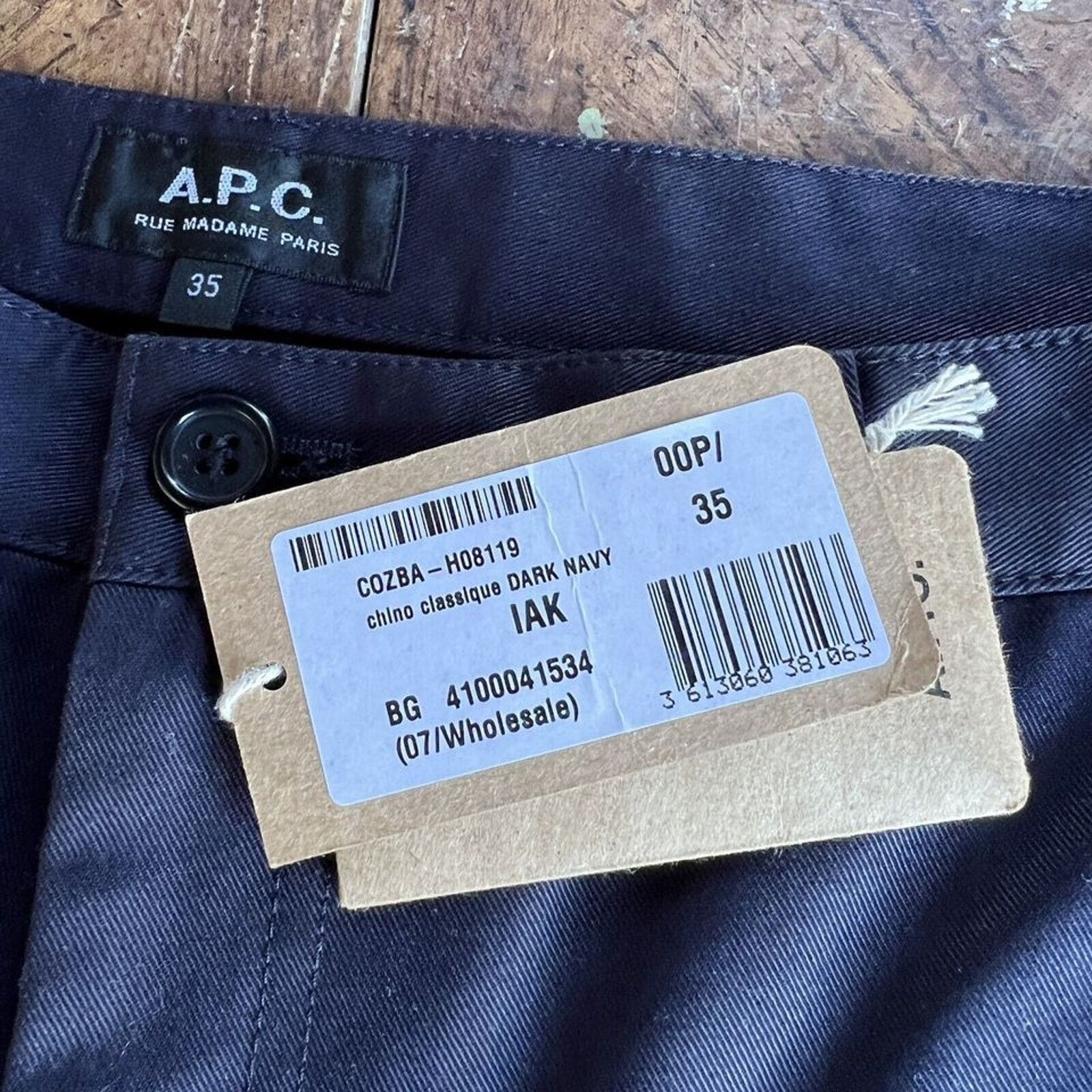 A.P.C. A.P.C. Navy Chino Trousers Gabardine Navy 35x32 NWT $395 Size US 35 - 2 Thumbnail