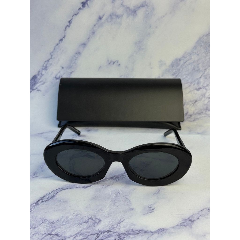Saint Laurent Paris NEW Saint Laurent SL594 Oval Sunglasses in Black Size ONE SIZE - 4 Thumbnail