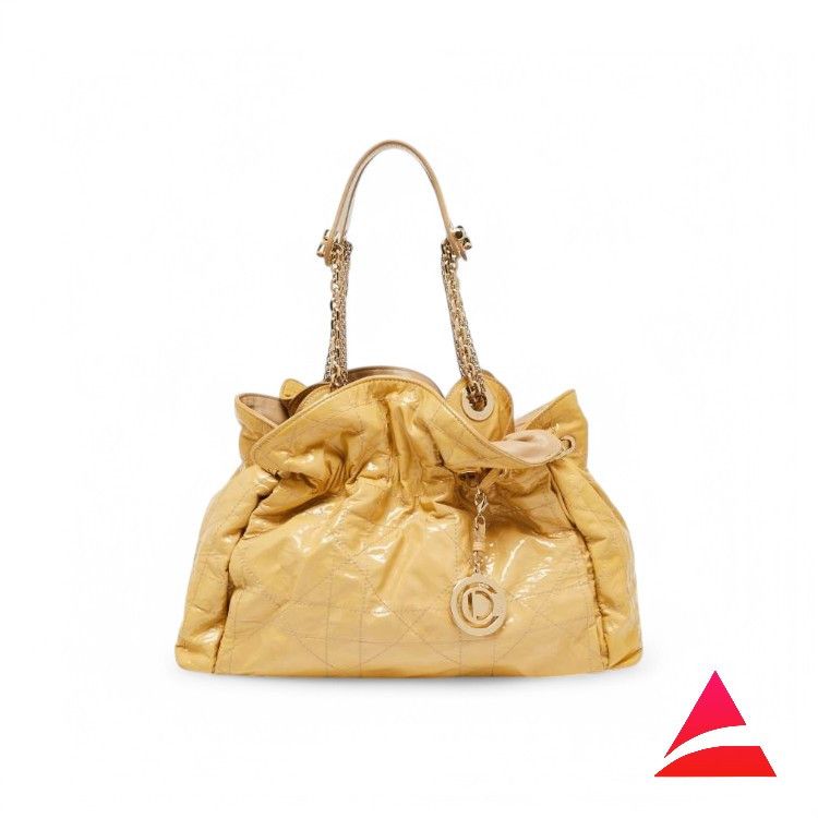 Dior Dior - Charm Cannage Tote Shoulder Bag Leather Gold Size ONE SIZE - 1 Thumbnail