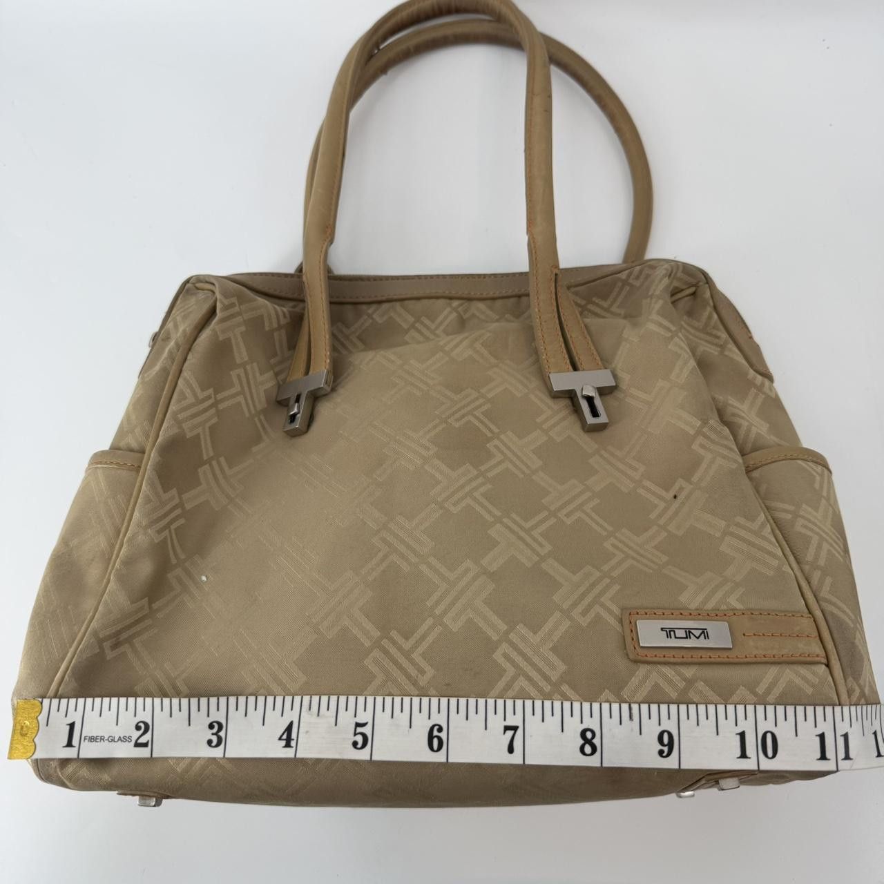 Tumi Tumi Beige Monogram Satchel Bag Size ONE SIZE - 7 Thumbnail
