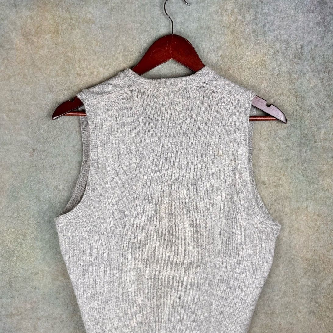 Vintage VTG 60s Knit Sweater Vest Mens M Gray V Neck Plain True Vtg Size US M / EU 48-50 / 2 - 8 Thumbnail