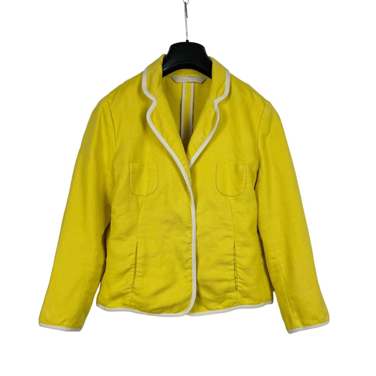 Max Mara Max Mara Linen Yellow Blazer Jacket size US12 IT46 Size XL / US 12-14 / IT 48-50 - 11 Thumbnail