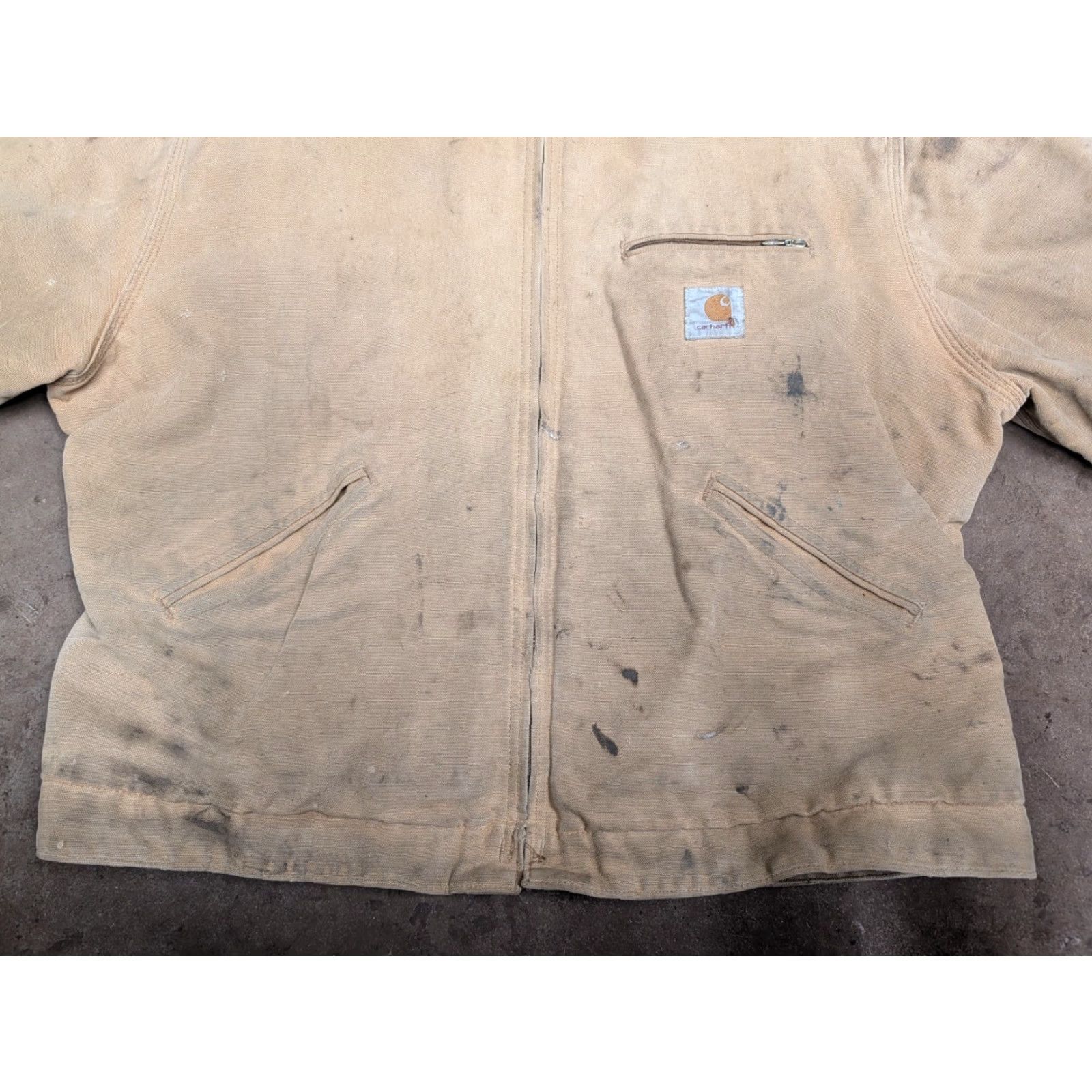 Carhartt VINTAGE Carhartt Jacket Chore Canvas Detroit 1980s 48 Beige Long Sleeve USA Regular Sized 52 Chest Thrashed Winner by Search Terms Size US M / EU 48-50 / 2 - 2 Thumbnail