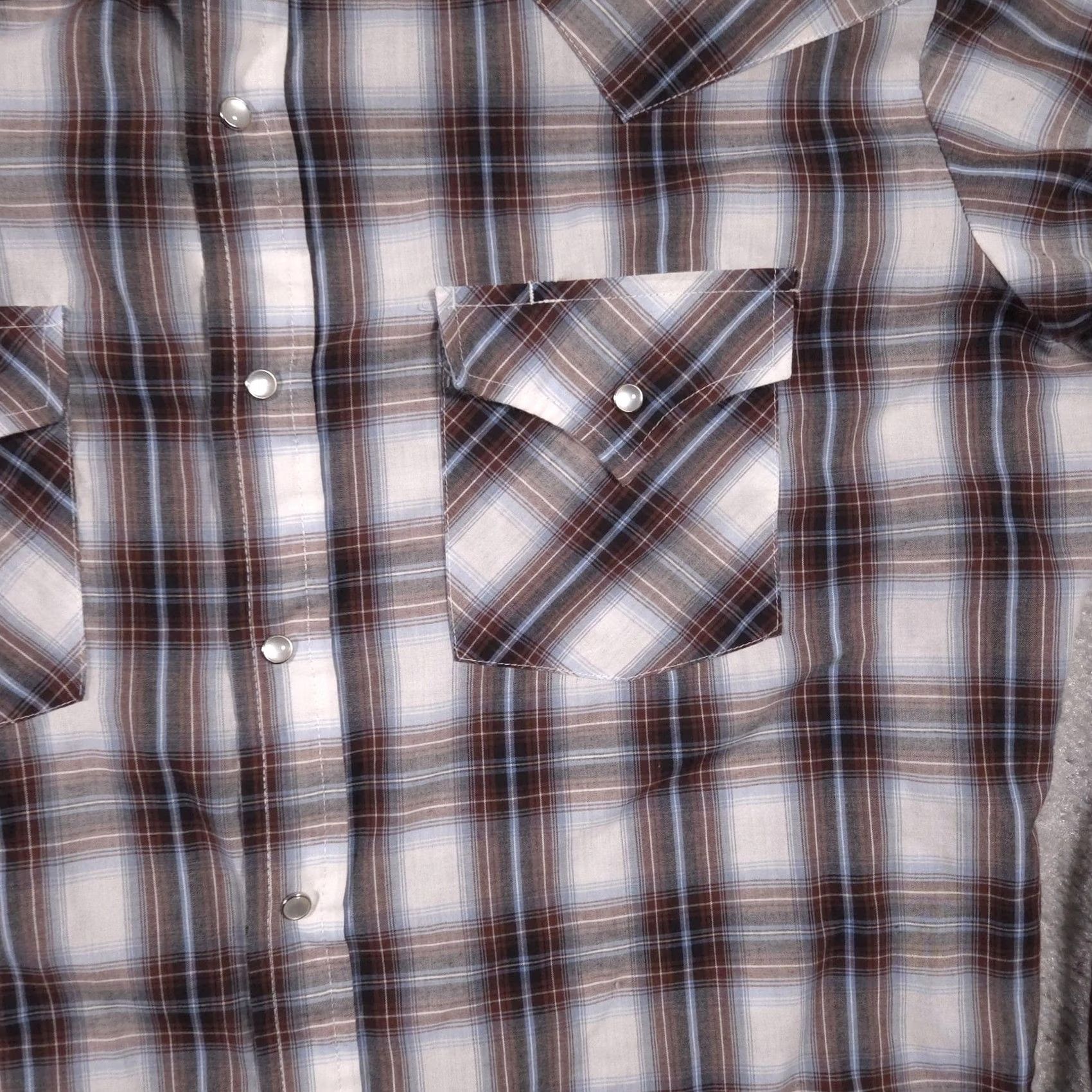 Vintage VINTAGE Ely Cattleman Shirt Mens Medium Brown Blue Plaid Western Pearl Snap Long Sleeve Size US M / EU 48-50 / 2 - 4 Thumbnail