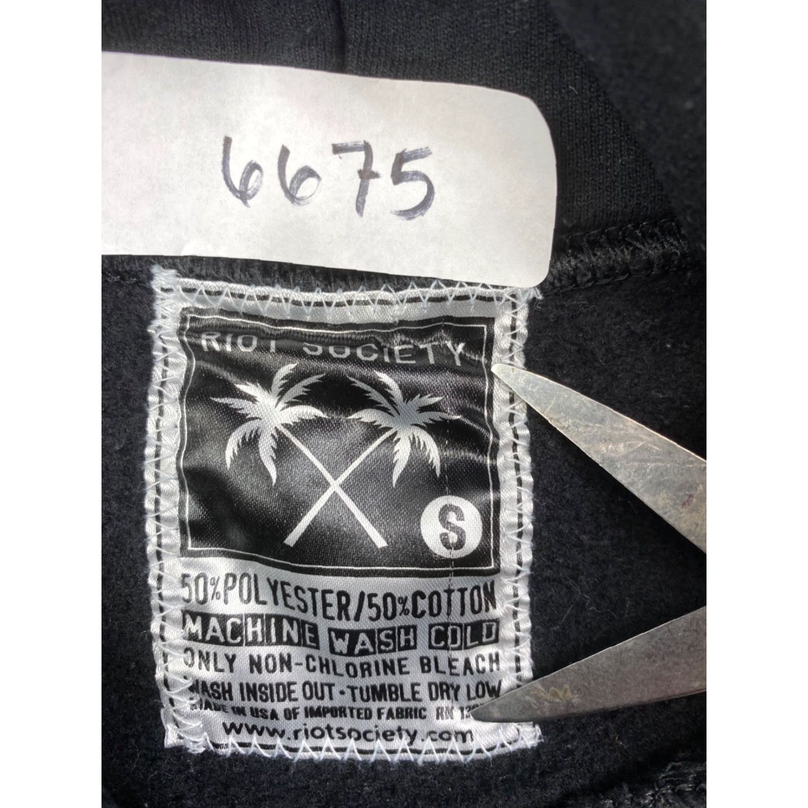 Vintage Riot Society Hoodie Black Mens Small Embroidered #6675 Size US S / EU 44-46 / 1 - 2 Thumbnail