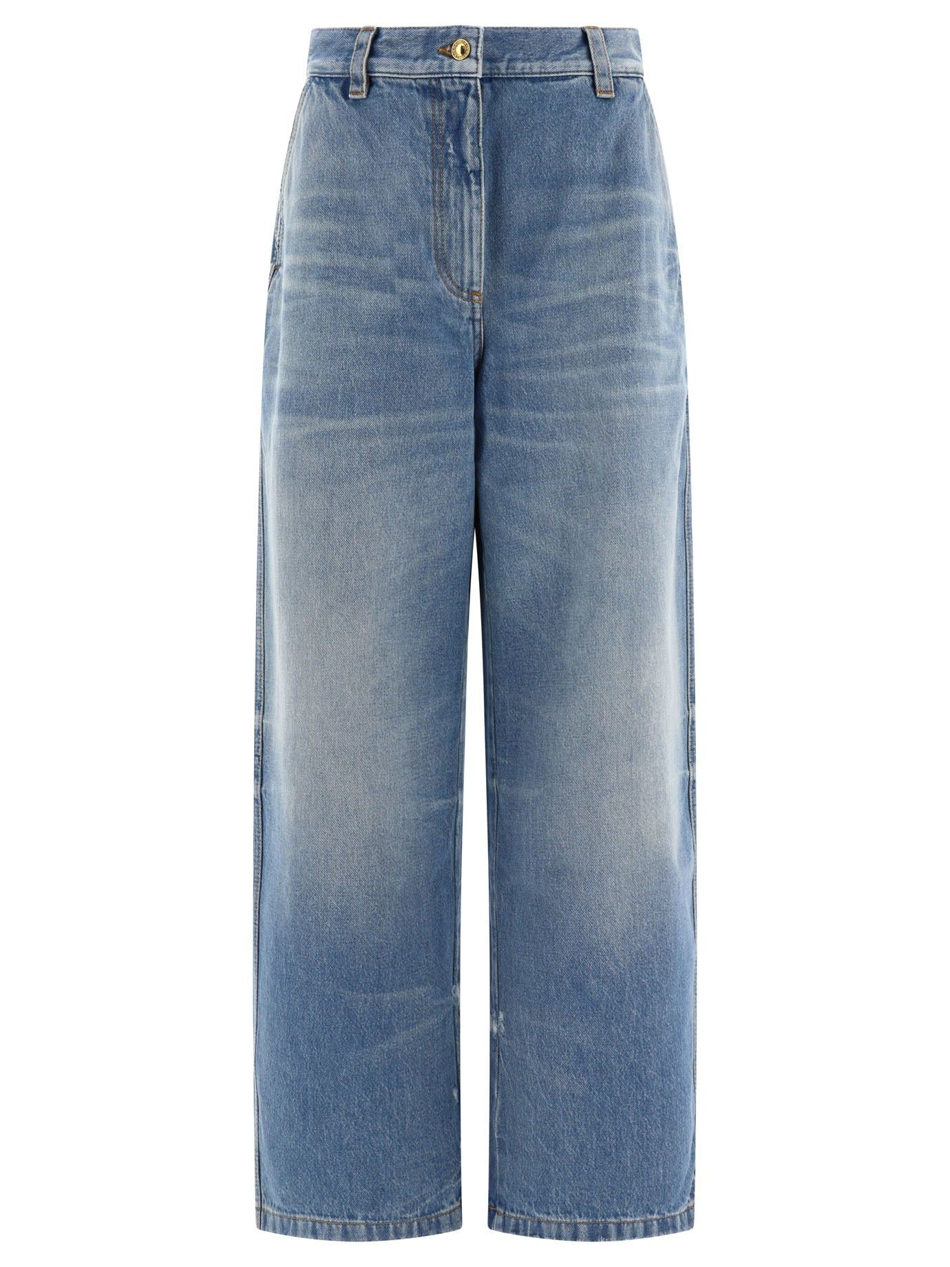 Palm Angels o1s22i1n0824 Wide Leg Jeans in Blue Size 25" / US 0 / IT 36 - 1 Thumbnail