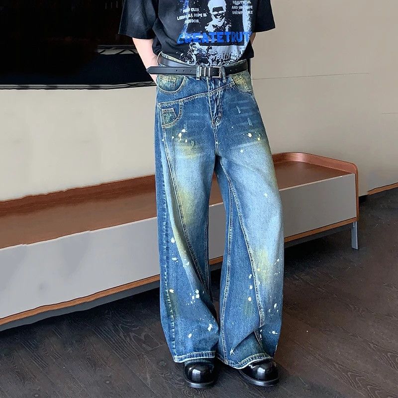 Japanese Brand × Vintage Niche Design Worn-out Splash-Ink Jeans Size US 28 / EU 44 - 3 Thumbnail