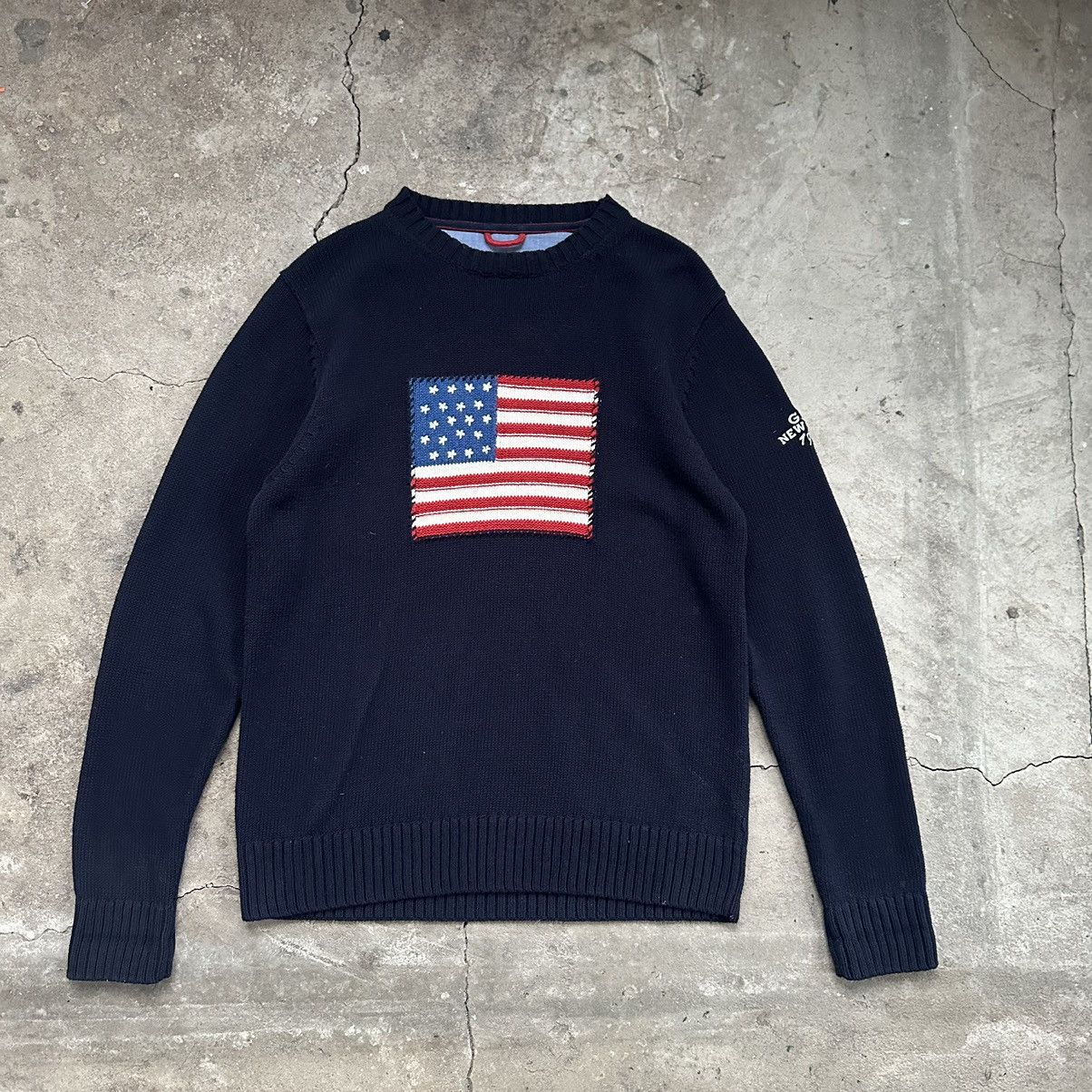 Gant 1/3 Vintage USA Flag Chest Embroidered Long Sleeve Knitwear Size US M / EU 48-50 / 2 - 3 Thumbnail