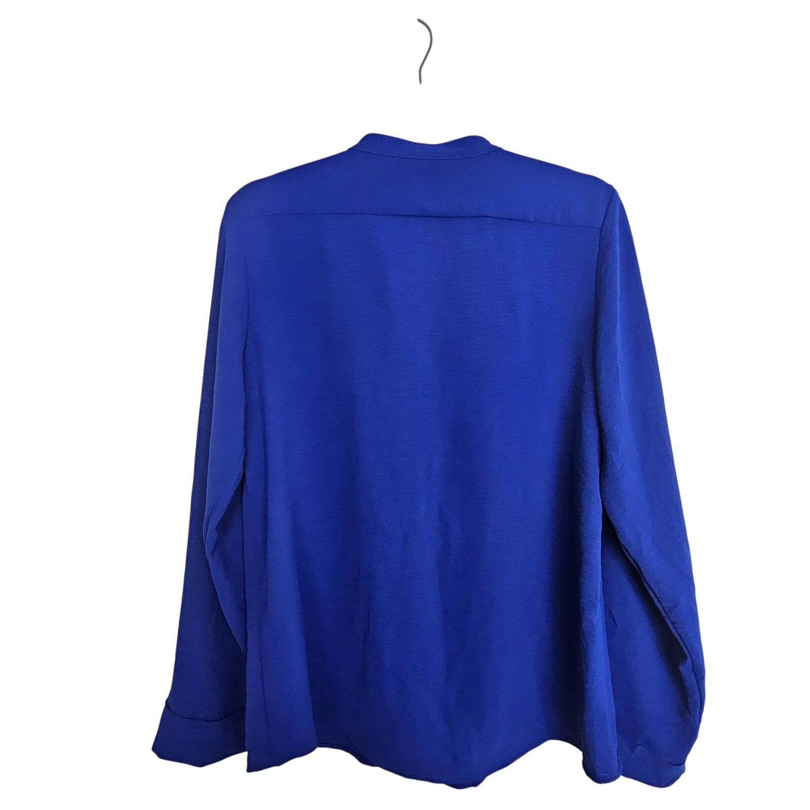 Calvin Klein Calvin Klein Womens Cobalt Blue Button Front Blouse S Career Size S / US 4 / IT 40 - 9 Thumbnail