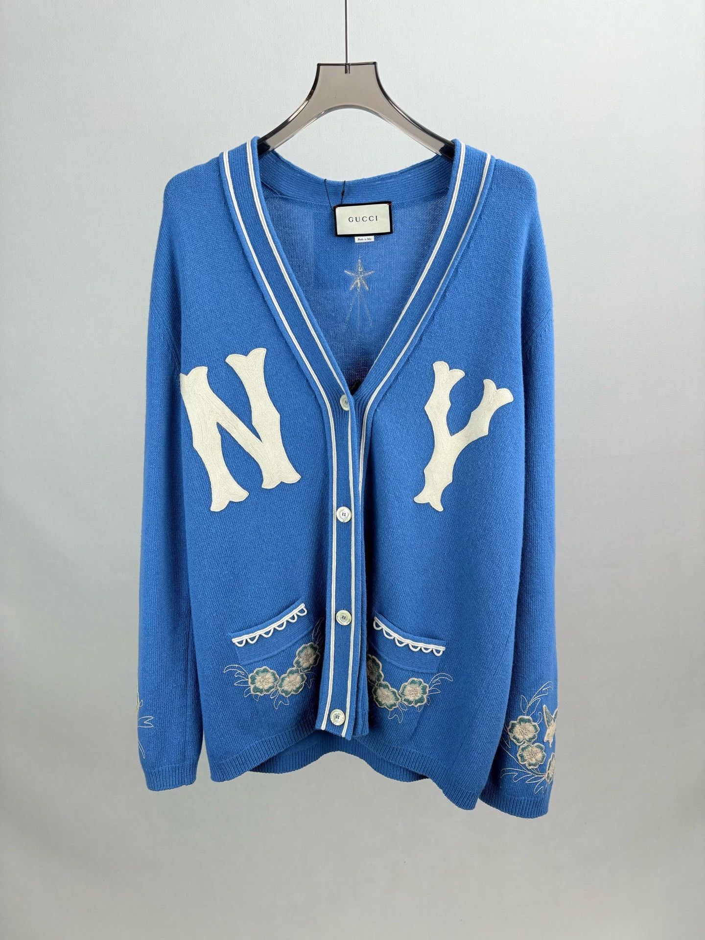 Gucci Gucci NY Collaboration Blue Knit Cardigan Size US XL / EU 56 / 4 - 1 Thumbnail