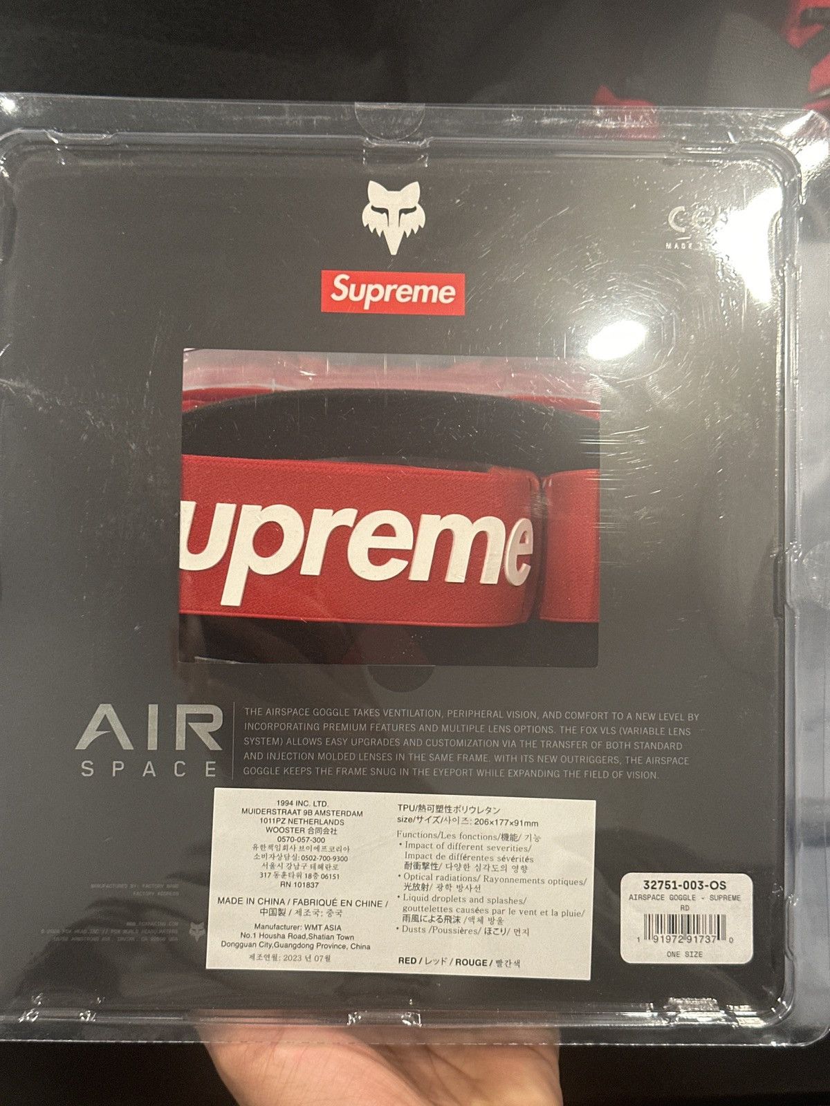 Fox Racing × Supreme Supreme Airspace Goggle Red Size ONE SIZE - 2 Thumbnail