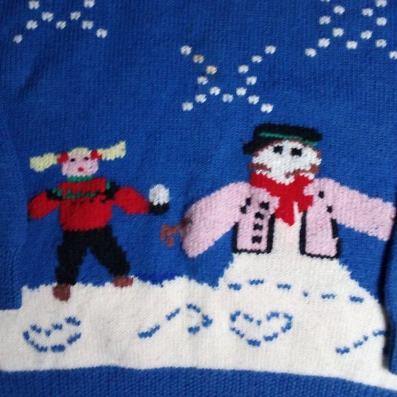 Other Vintage Berek Snowman Sled Winter Wool Turtleneck Sweater Size S / US 4 / IT 40 - 2 Thumbnail
