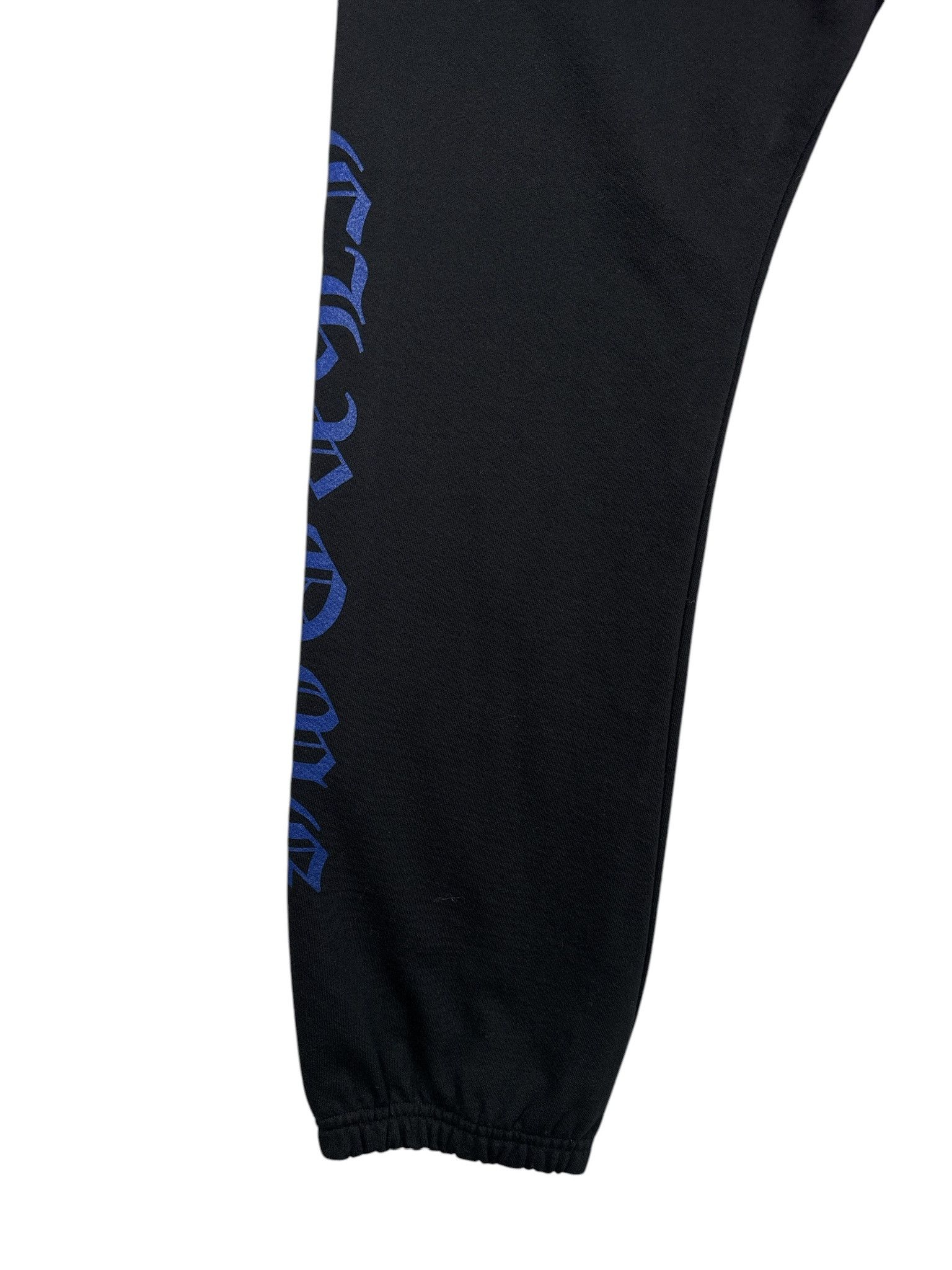 Chrome Hearts CHROME HEARTS BLACK SWEATPANTS WITH BLUE LOGO PRINT Size US 34 / EU 50 - 3 Thumbnail