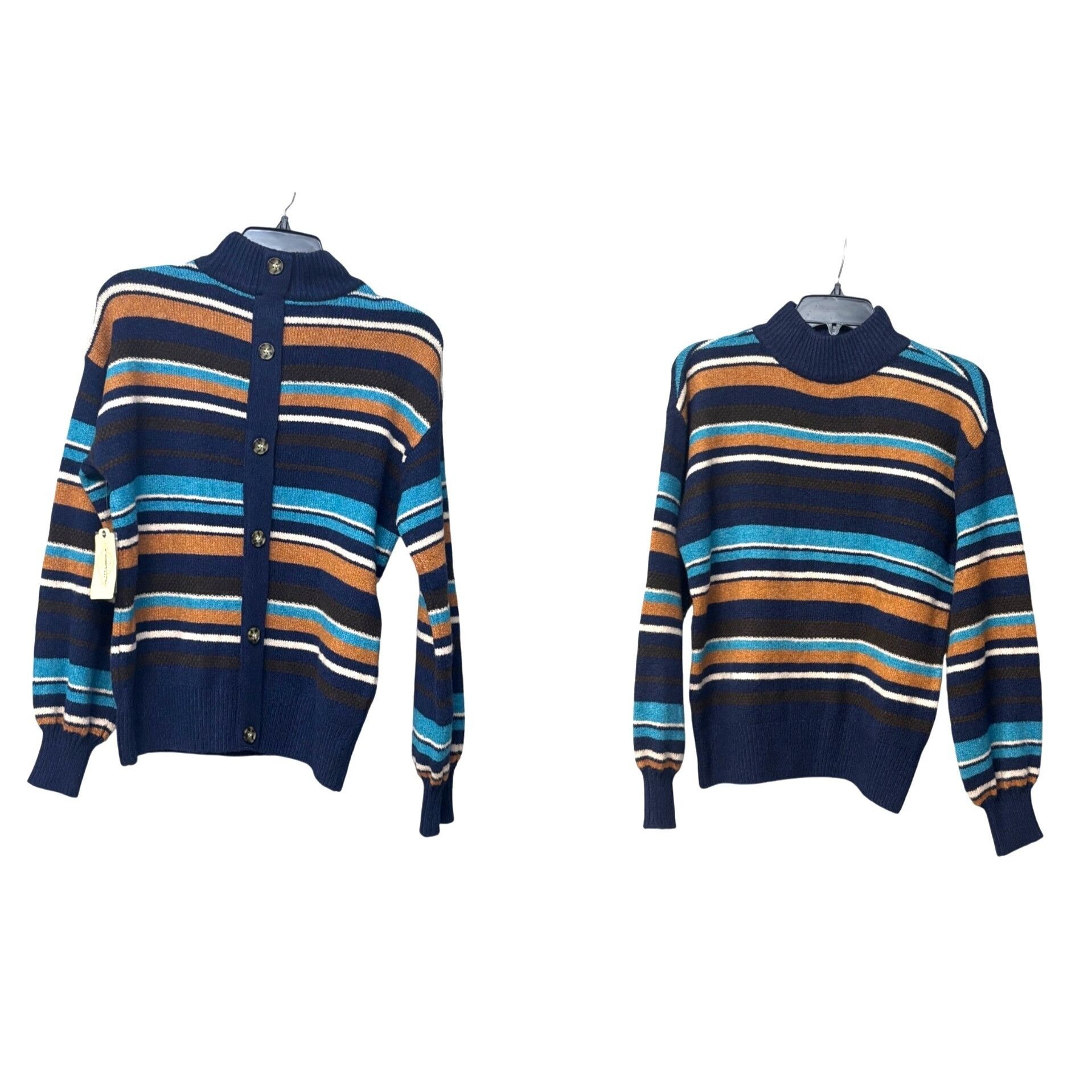 Other St. John’s Bay women’s Mock Neck, Button Back Striped Sweate Size M / US 6-8 / IT 42-44 - 1 Thumbnail