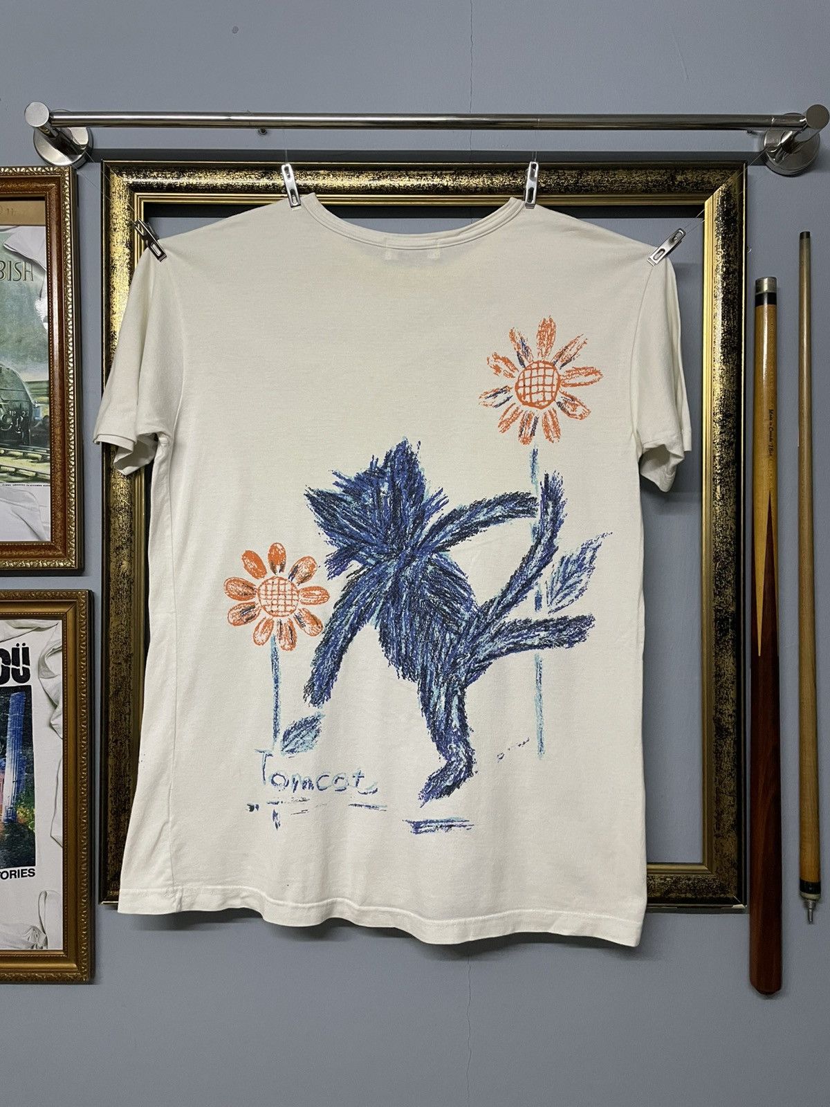 Designer × Vintage Vitage 1990s Designer Tom Cat Arwork Summer Fullprint Tee Size US M / EU 48-50 / 2 - 6 Thumbnail