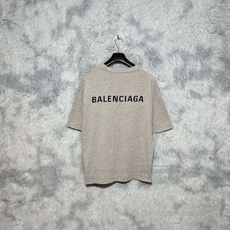 Other Balenciaga Front and Back Logo Short Sleeve T-Shirt, Grey, Size US M / EU 48-50 / 2 - 2 Thumbnail