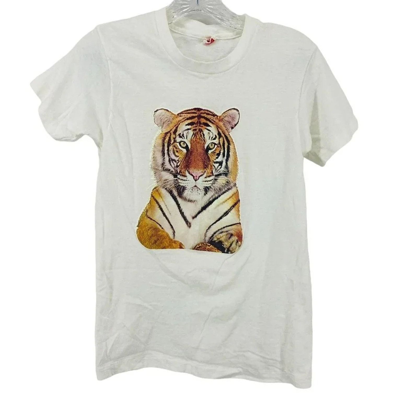 Hanes Vintage Hanes Single Stitch Tiger Graphic Tee Crew Neck S Size S / US 4 / IT 40 - 1 Thumbnail