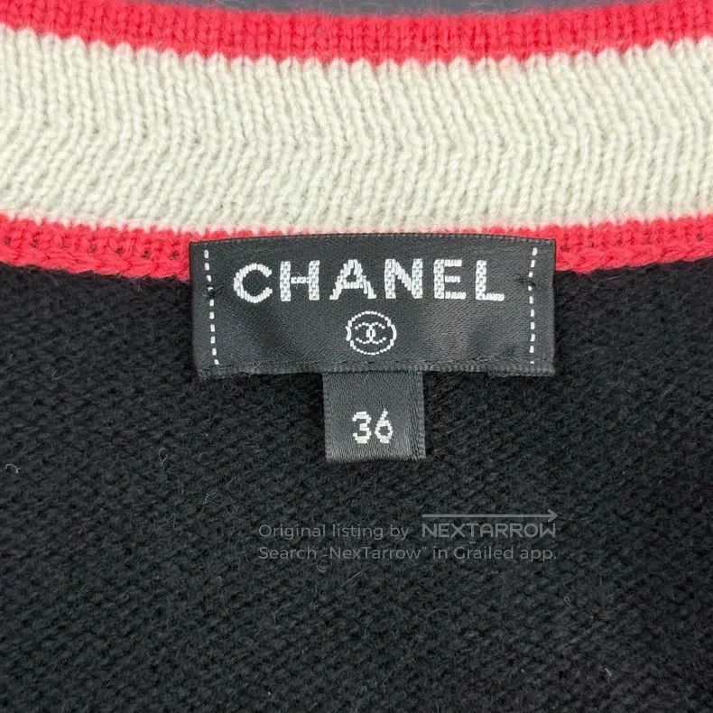 Chanel Chanel Black and pink striped colourful lion button cashme Size XS / US 0-2 / IT 36-38 - 5 Thumbnail