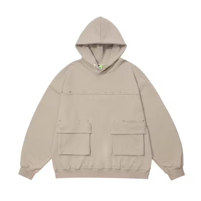 Japanese Brand Button Decor Beige Pullover Hoodie Size US L / EU 52-54 / 3 - 3 Thumbnail