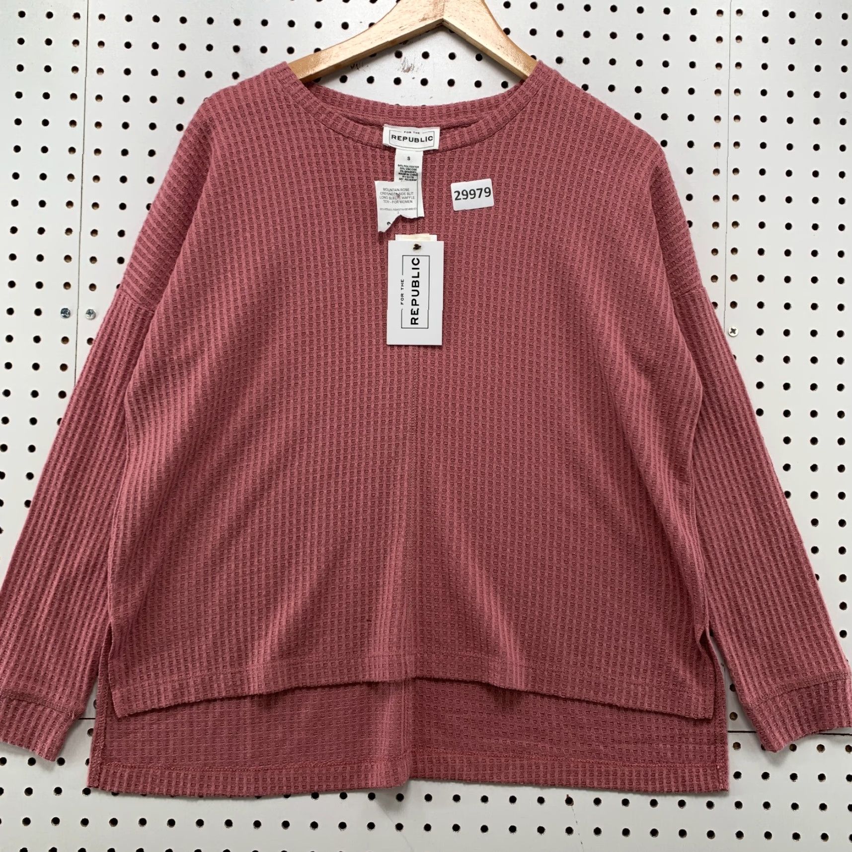 Vintage NEW For The Republic Red Waffle Knit Long Sleeve Shirt Womens Small Basic Size S / US 4 / IT 40 - 7 Thumbnail