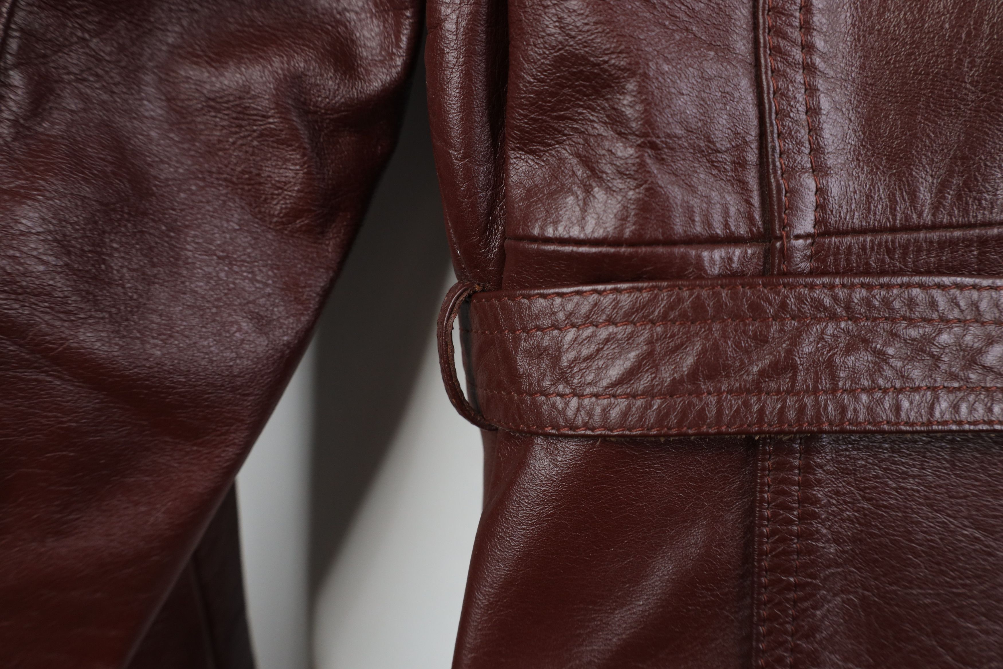 Vintage Vintage 70s Streetwear Belted Cow Leather Trench Coat Size 3XL / US 20-22 - 11 Thumbnail