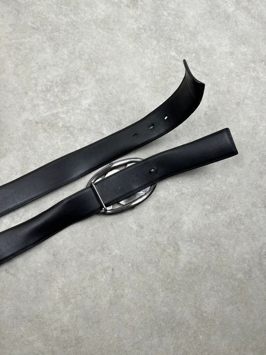 Yves Saint Laurent [RUNWAY] AW2003 Yves Saint Laurent Black Leather Oval Metallic Buckle Belt Size ONE SIZE - 6 Thumbnail