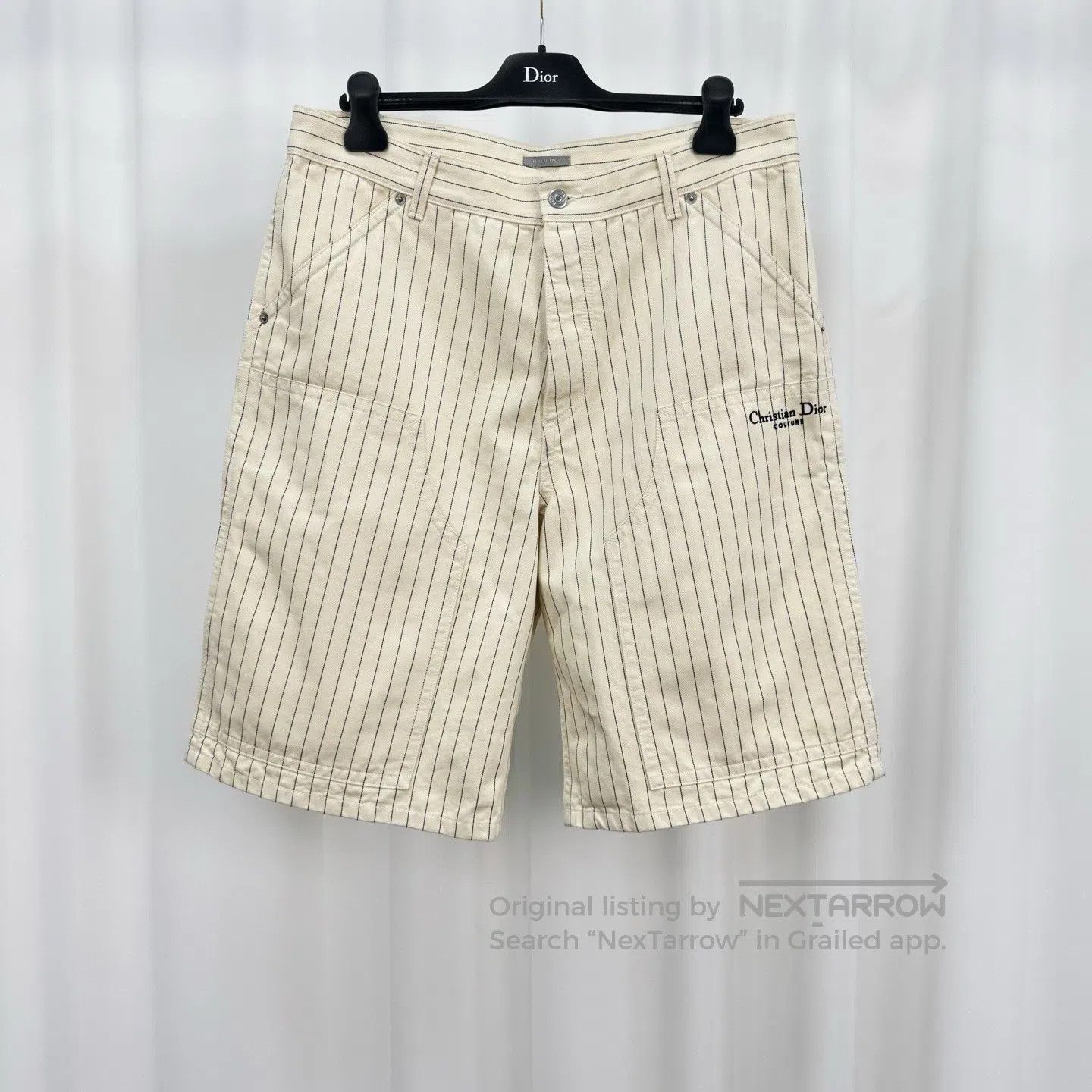 Dior Dior Embroidered letter striped cargo shorts| Size 33" - 1 Thumbnail