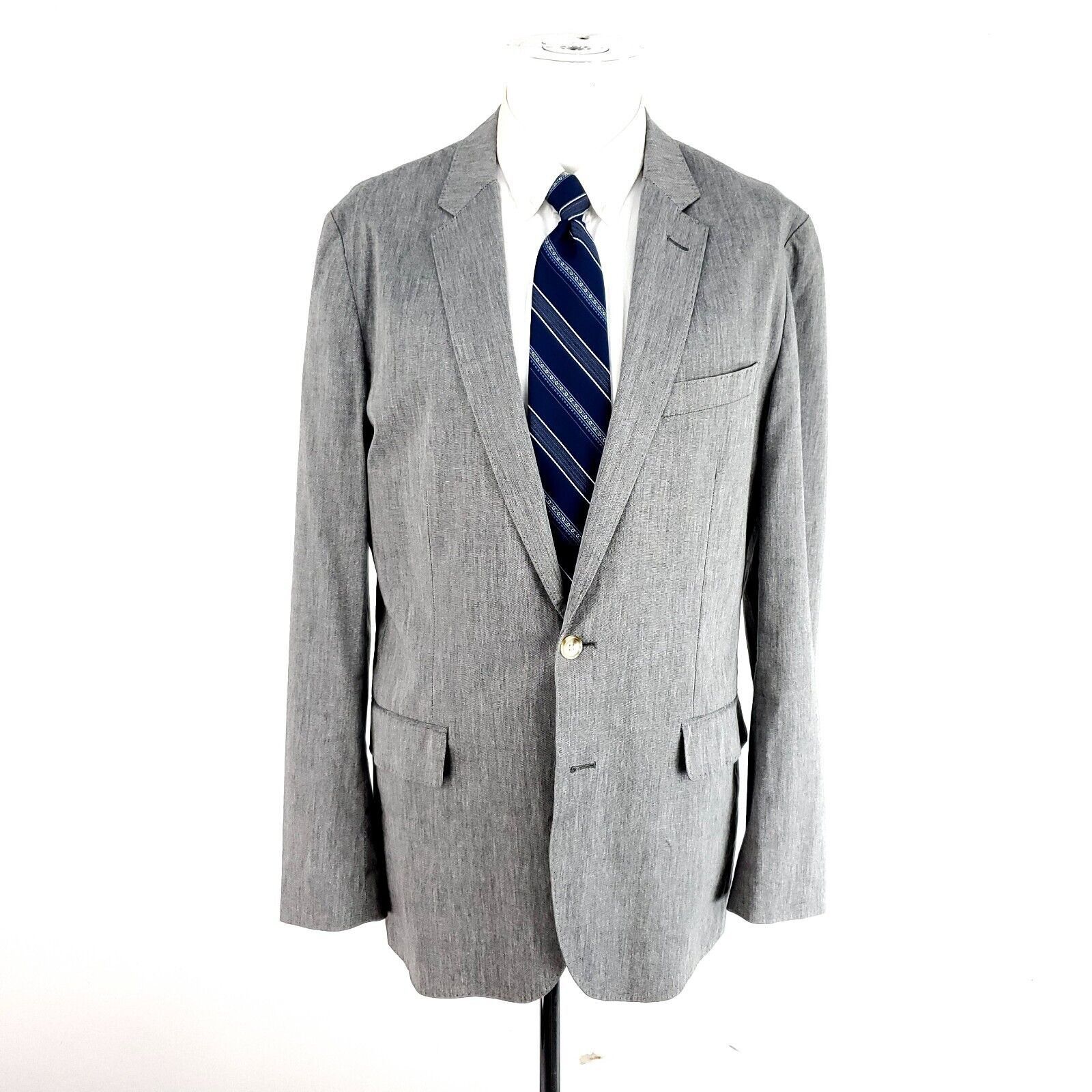 J.Crew J Crew Ludlow Cotton 2 Button 2 Piece Suit 38R Gray Sharkski Size 38R - 4 Thumbnail