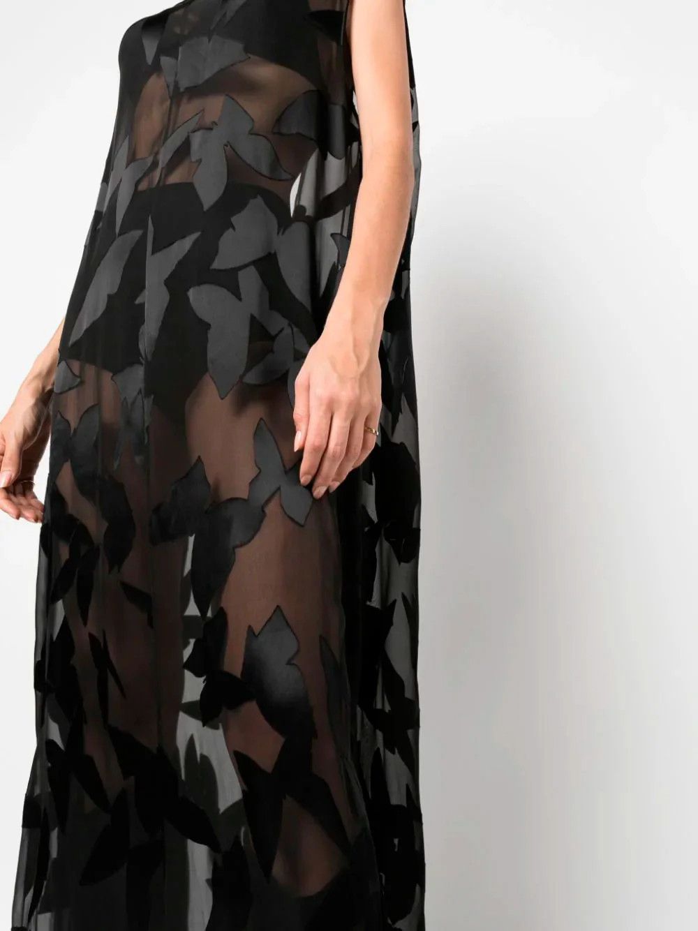 Saint Laurent Paris o1s1wg111124 756950 Long Dress in Dévoré Butterfly Muslin Size M / US 6-8 / IT 42-44 - 5 Thumbnail