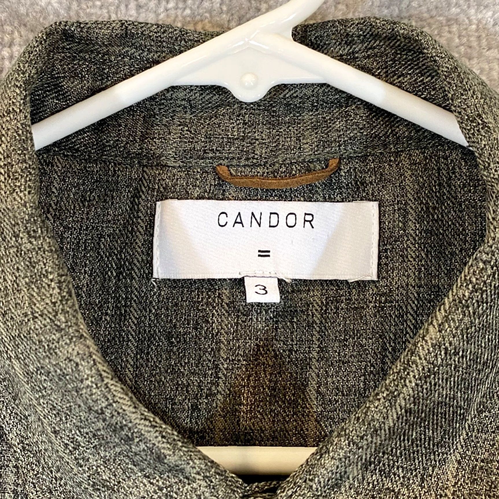 Vintage Candor Official Shirt Mens Size 3 Muted Green Plaid Button-Up Pockets L/S Casual Shirt Size US S / EU 44-46 / 1 - 2 Thumbnail