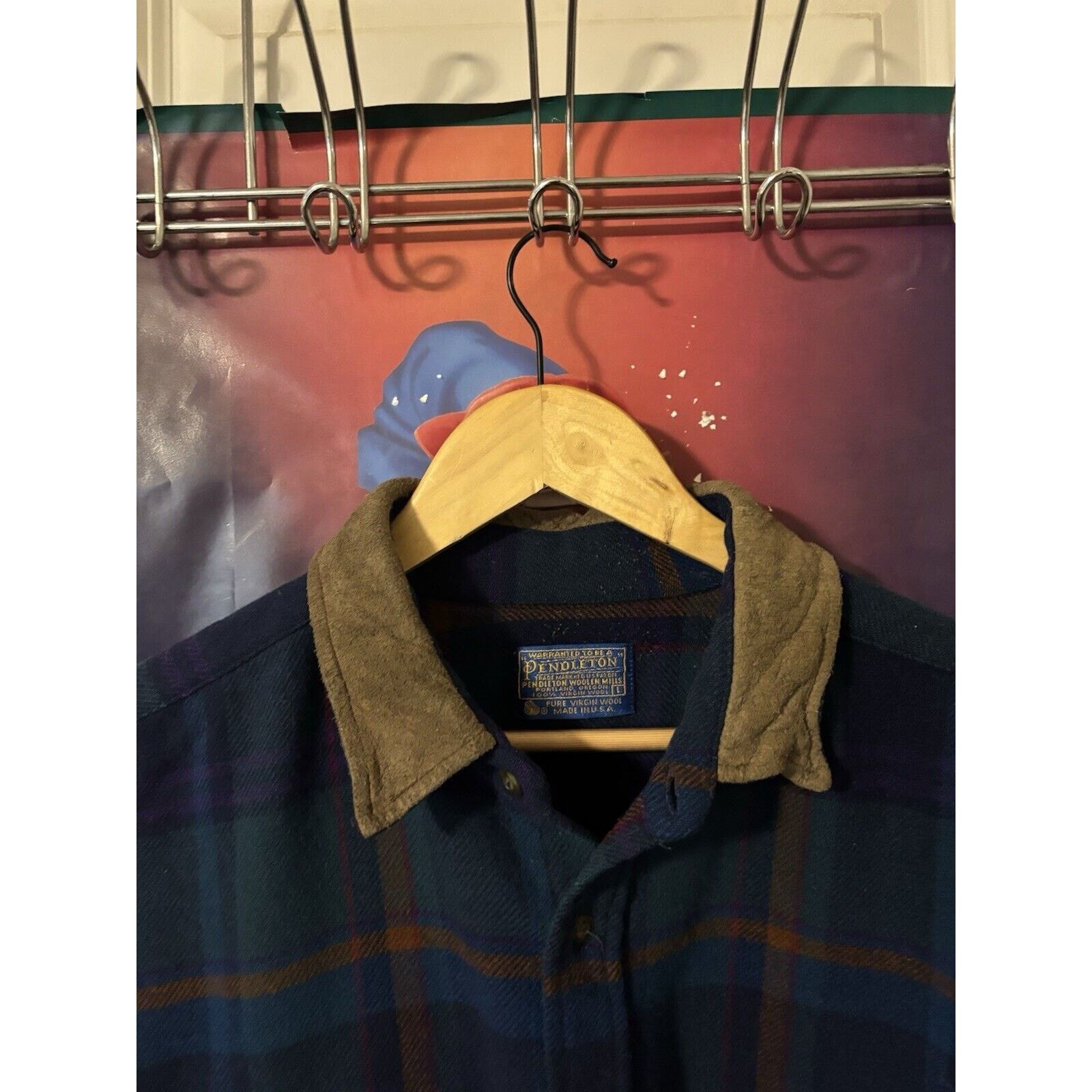 Pendleton vintage Plaid 90d Men’s Made In USA pendleton button up Sz L Size US L / EU 52-54 / 3 - 4 Thumbnail