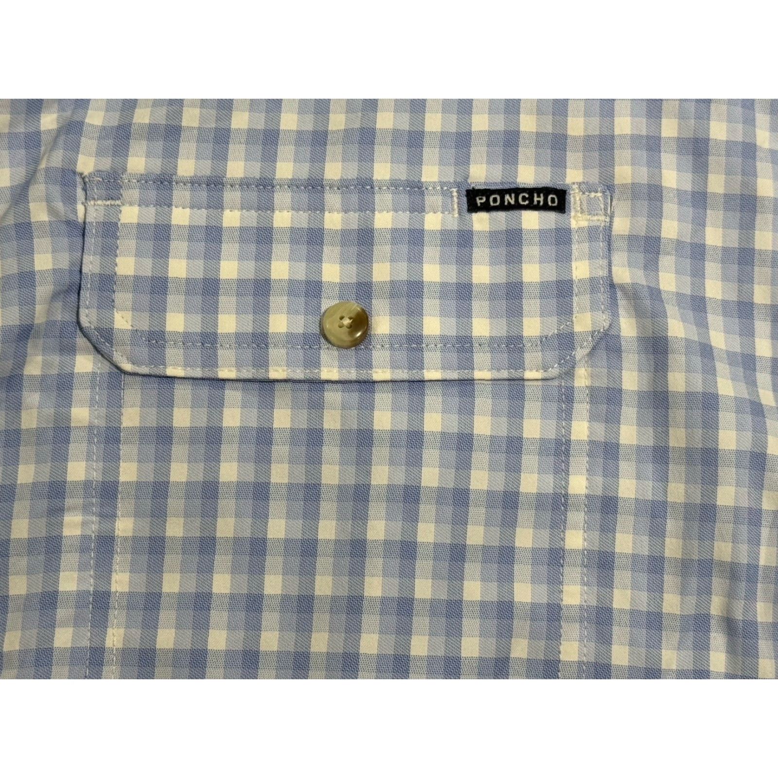 Vintage Poncho Shirt XL Blue Plaid Workwear NWT Magnetic Pockets Button-Up Regular Fit Mens Size US XL / EU 56 / 4 - 7 Thumbnail
