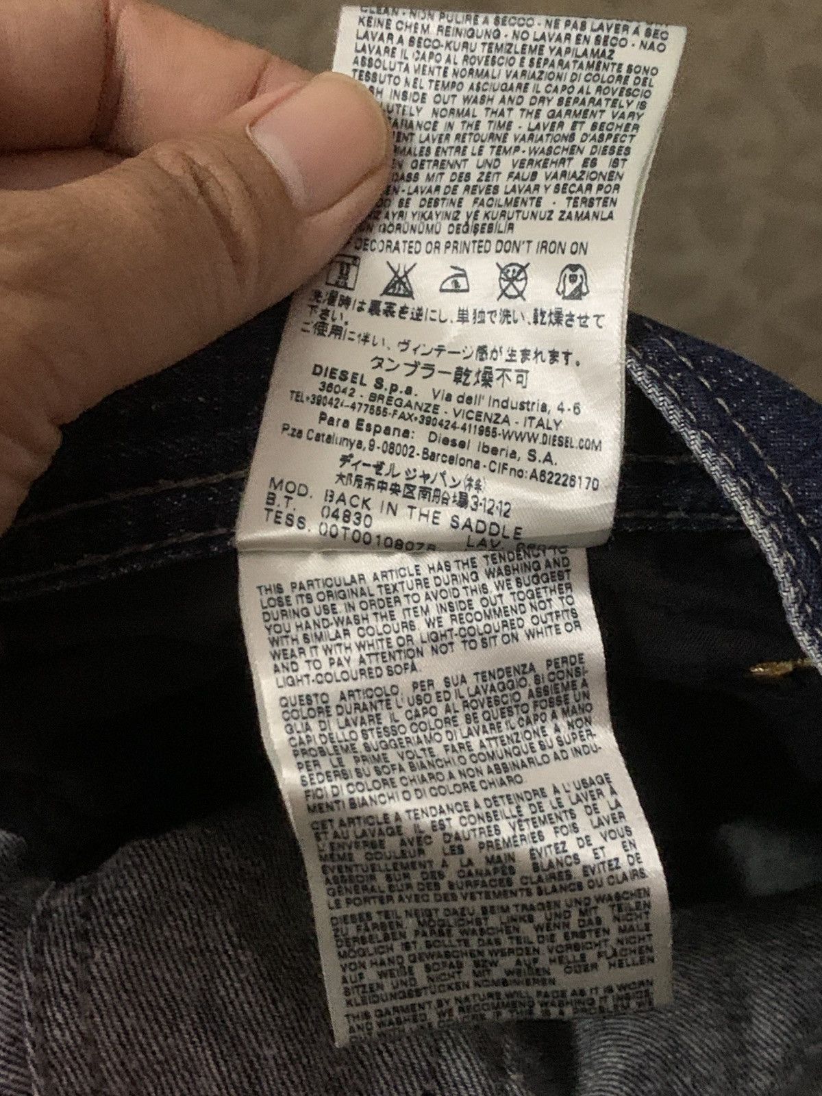 Diesel Back In The Sadle Cow Leather Denim Jeans