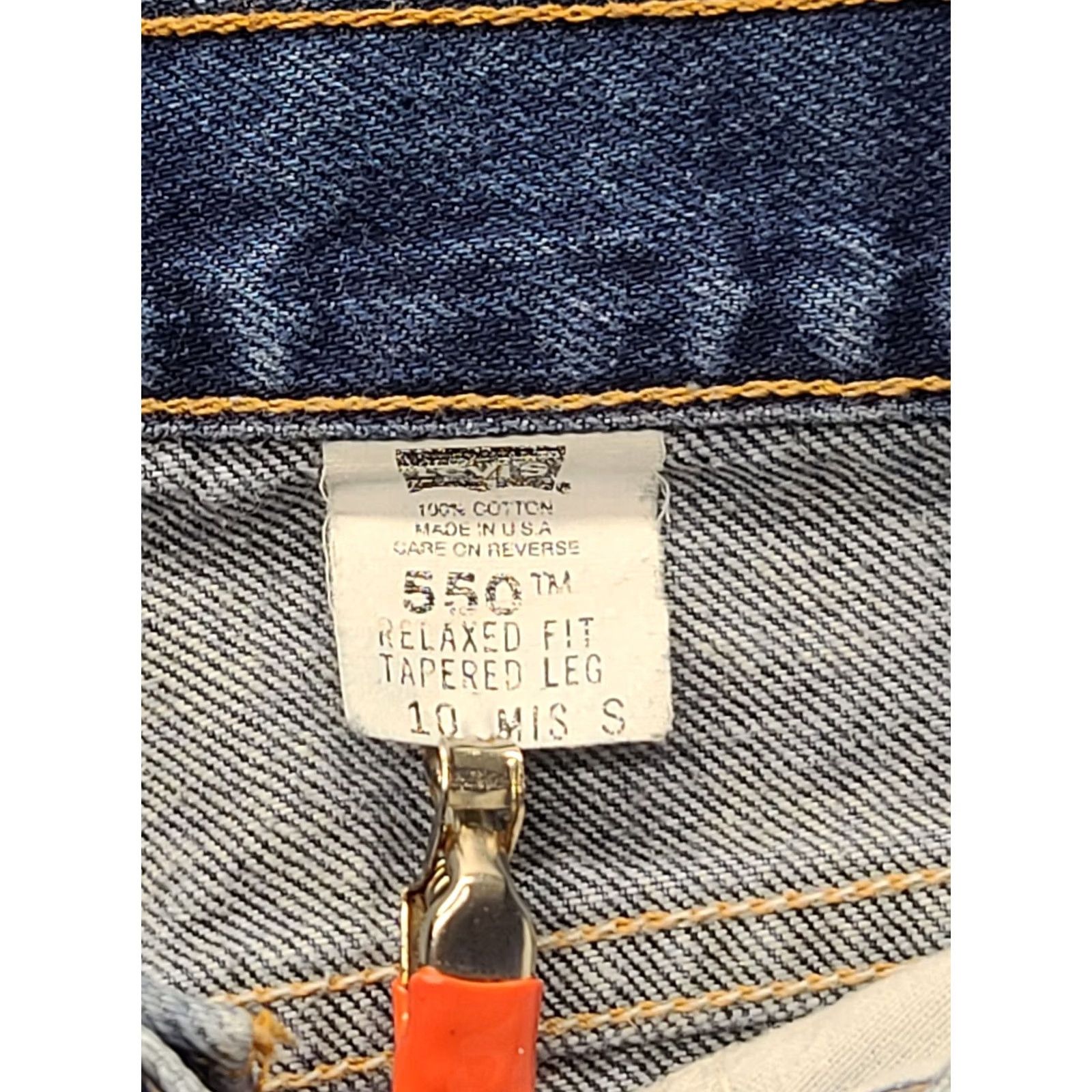 Levi's VINTAGE Levi's 550 Jeans Womens 10 Relaxed Tapered 28x28 Blue USA 90s Grunge Retro Mens Women Girls Size 32" / US 10 / IT 46 - 3 Thumbnail