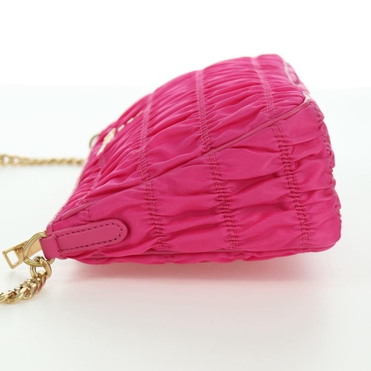Prada Prada Nylon Chain Shoulder Bag Pink Size ONE SIZE - 5 Thumbnail