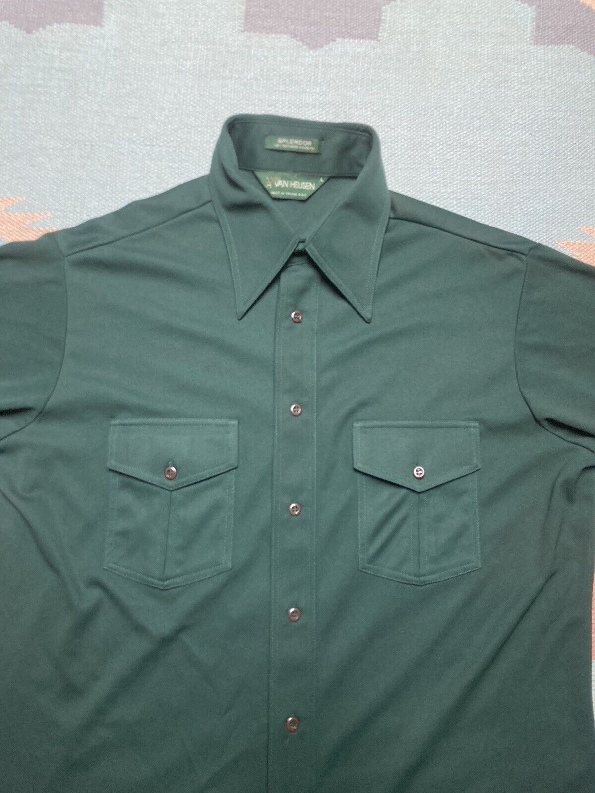 Van Heusen × Vintage VTG 70s shirt Van Heusen splendor disco dagger collar large Size US L / EU 52-54 / 3 - 2 Thumbnail