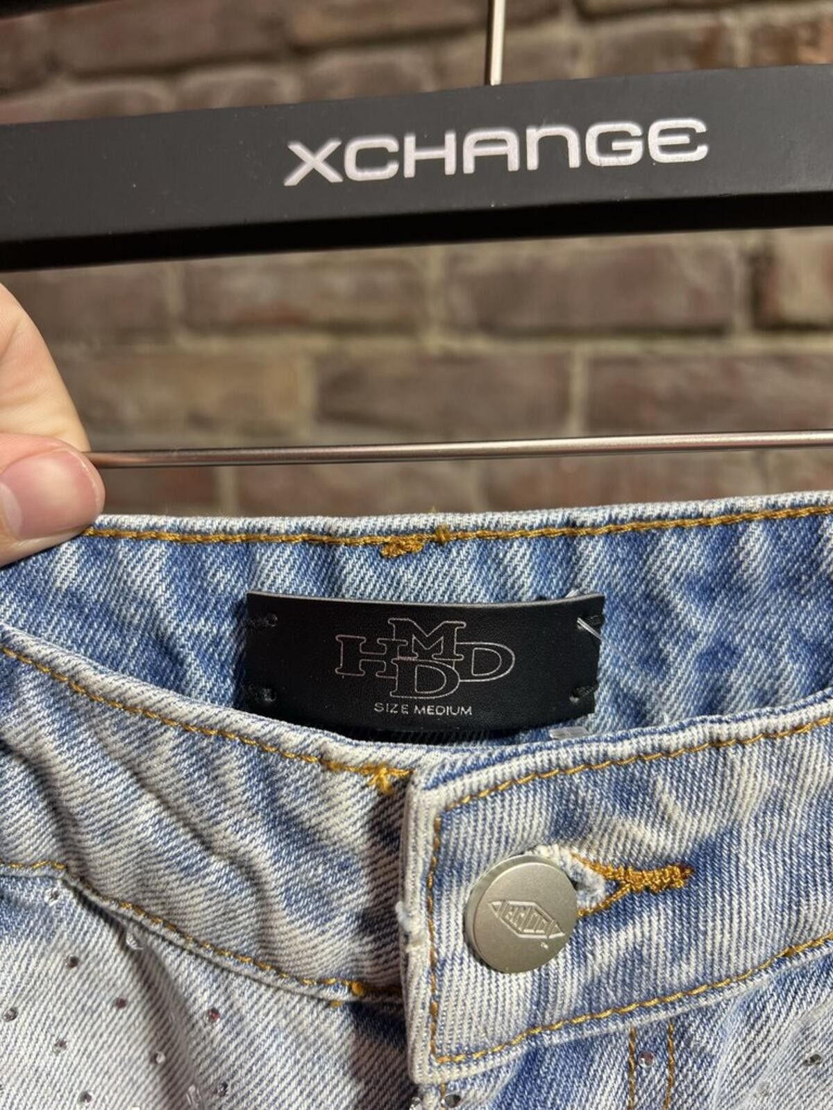 HMDD HMDD Light Blue Rhinestone Jorts Sz. M Size ONE SIZE - 3 Thumbnail