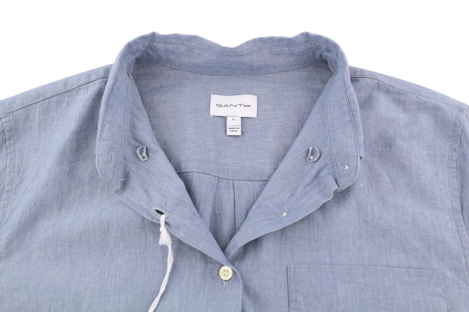 Gant RUGGER CHAMBRAY L Blue Belted Button-Down Shirt 84984 Size L / US 10 / IT 46 - 4 Thumbnail