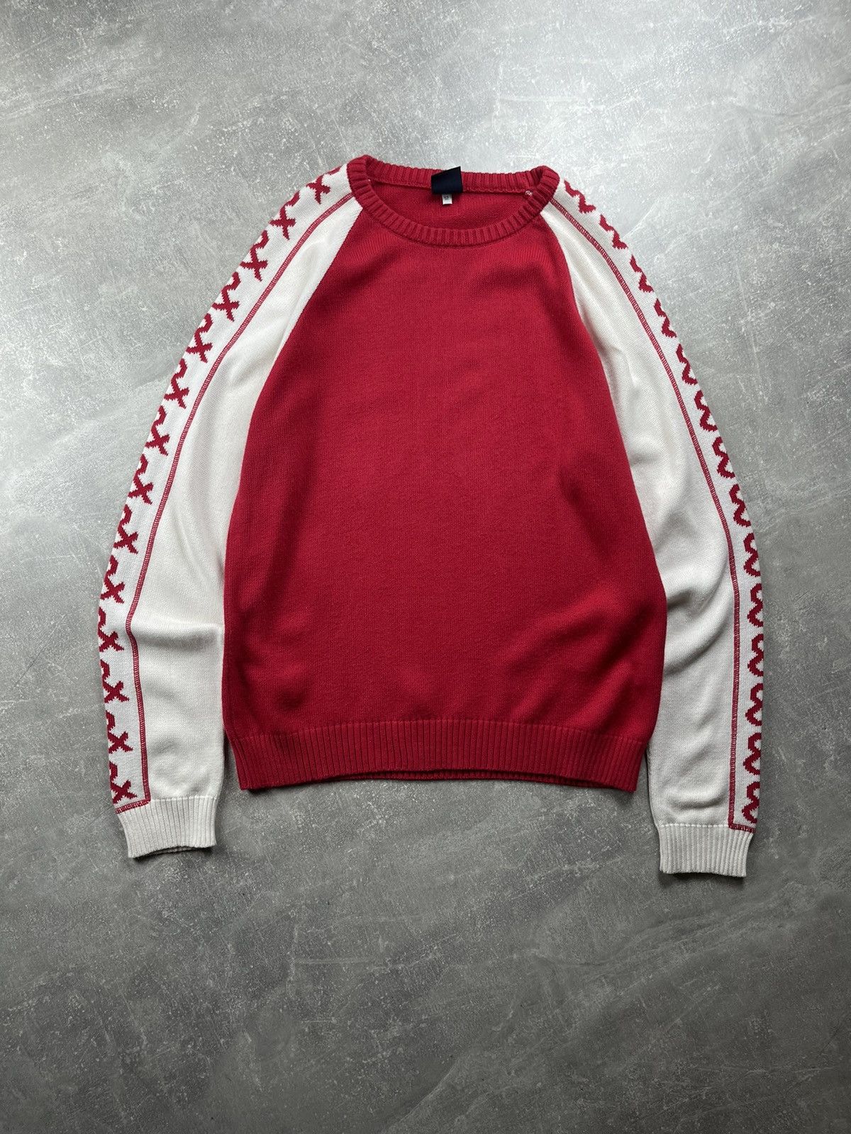 Dolce & Gabbana Dolce & Gabbana Knit Sweater Red White Logo Detail Size 52 Size US L / EU 52-54 / 3 - 2 Thumbnail