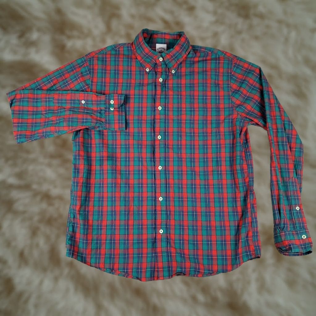 Brooks Brothers Brooks Brothers Shirt Mens Medium Red Green Plaid Button Up Long Sleeve Size US M / EU 48-50 / 2 - 1 Thumbnail