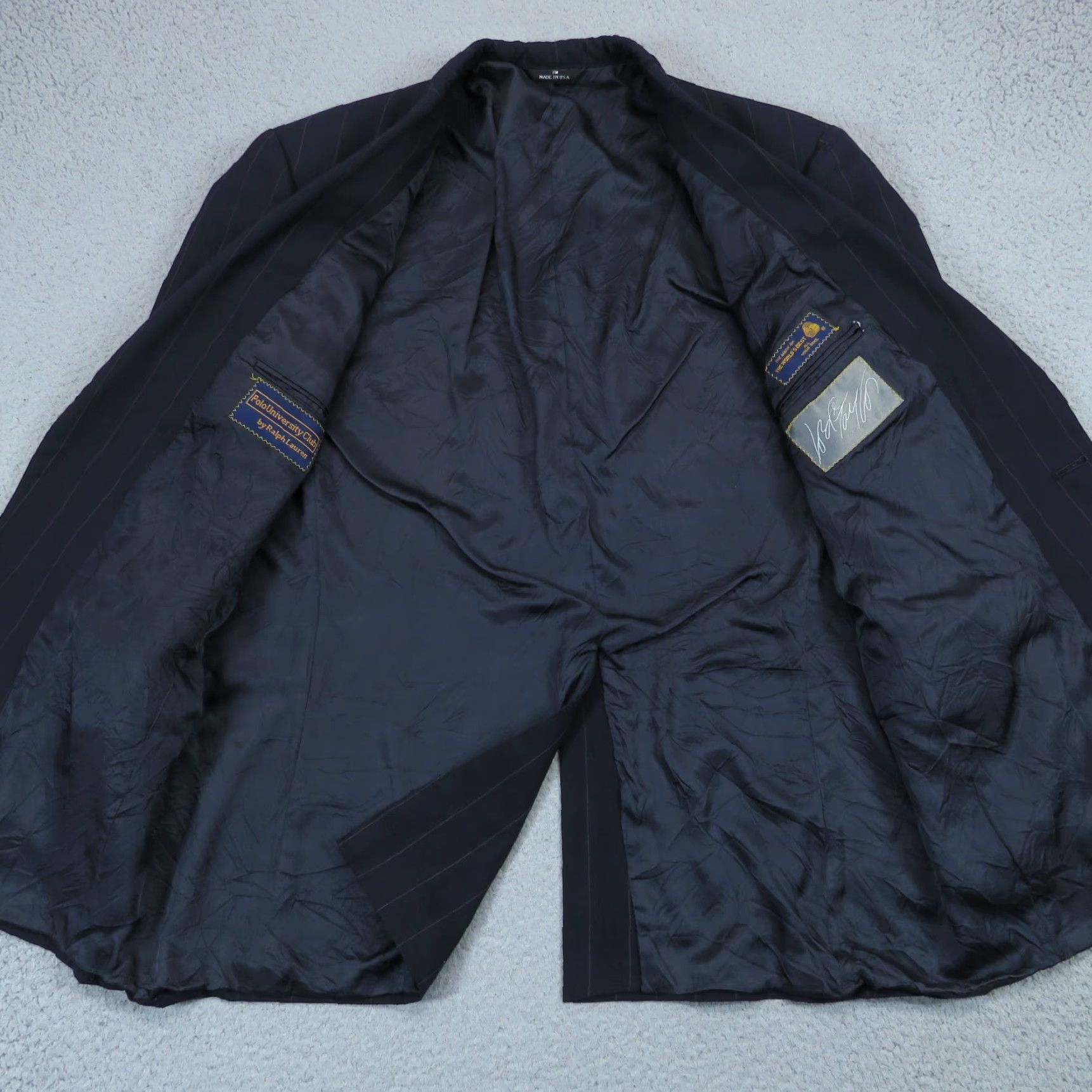 Polo Ralph Lauren VINTAGE Polo Ralph Lauren Blazer 44R Pinstripe Jacket University 80s Mens Jacket Blazer Size 44 Blue Size US XXL / EU 58 / 5 - 5 Thumbnail
